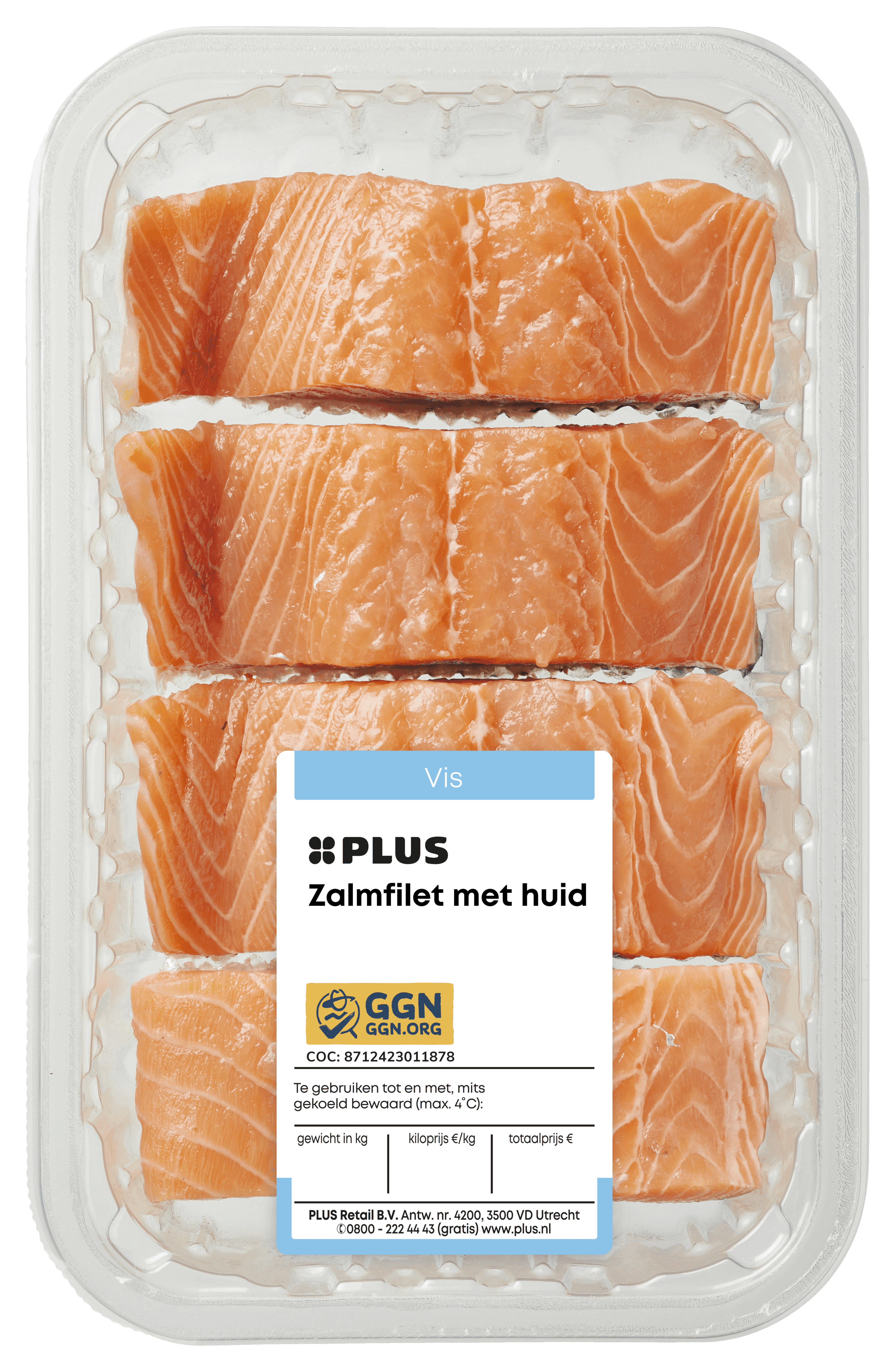 PLUS Zalmfilet met huid 4st