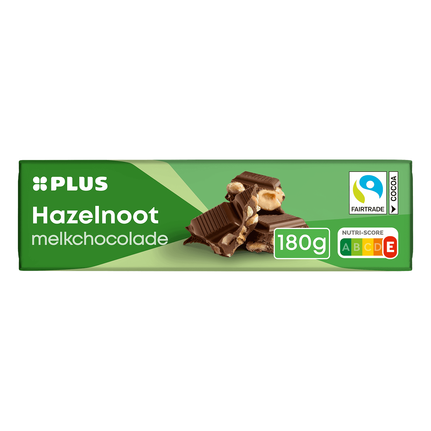 PLUS Chocoladereep hazelnoot melk Fairtrade