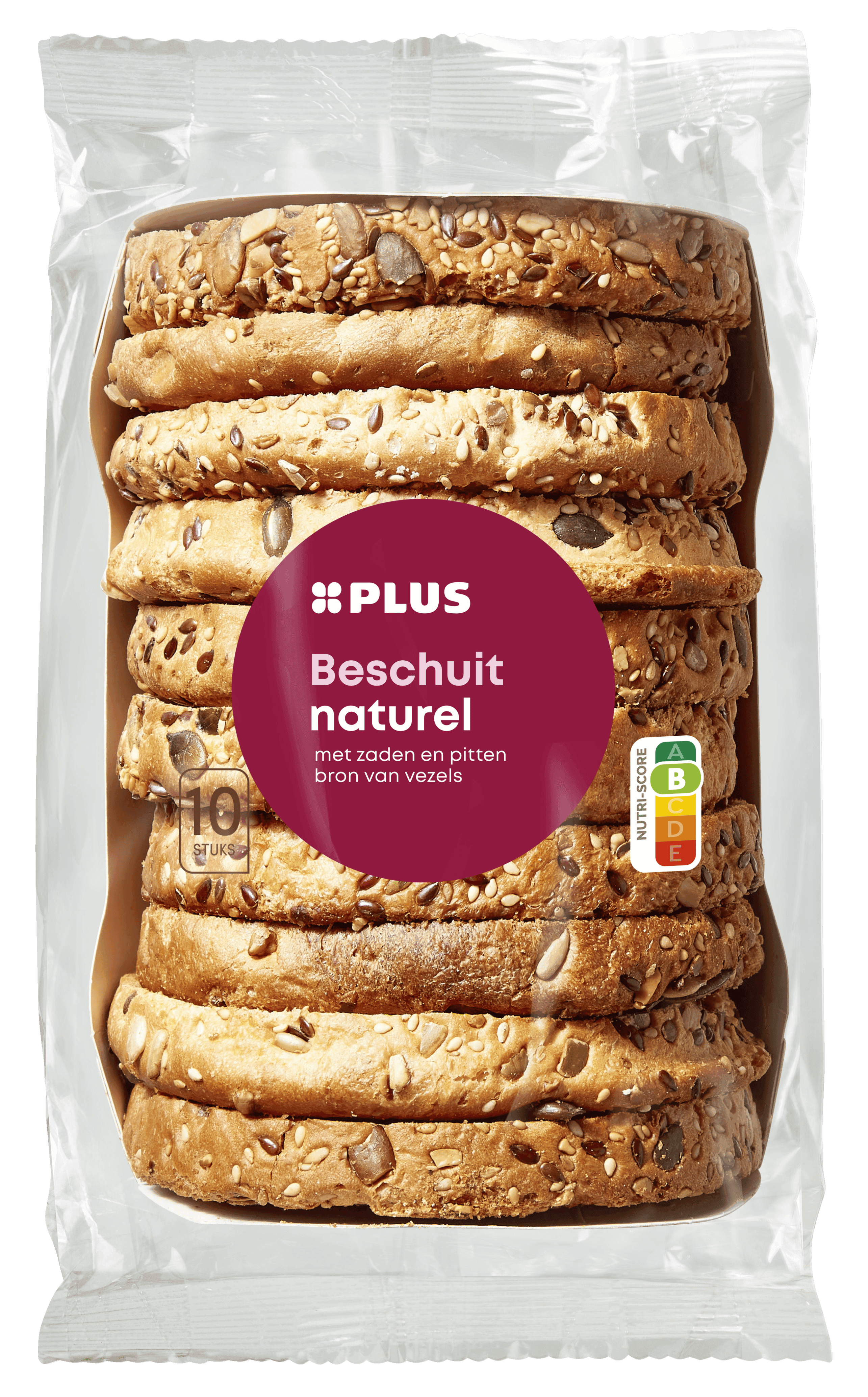 PLUS Beschuit luxe naturel met zaden
