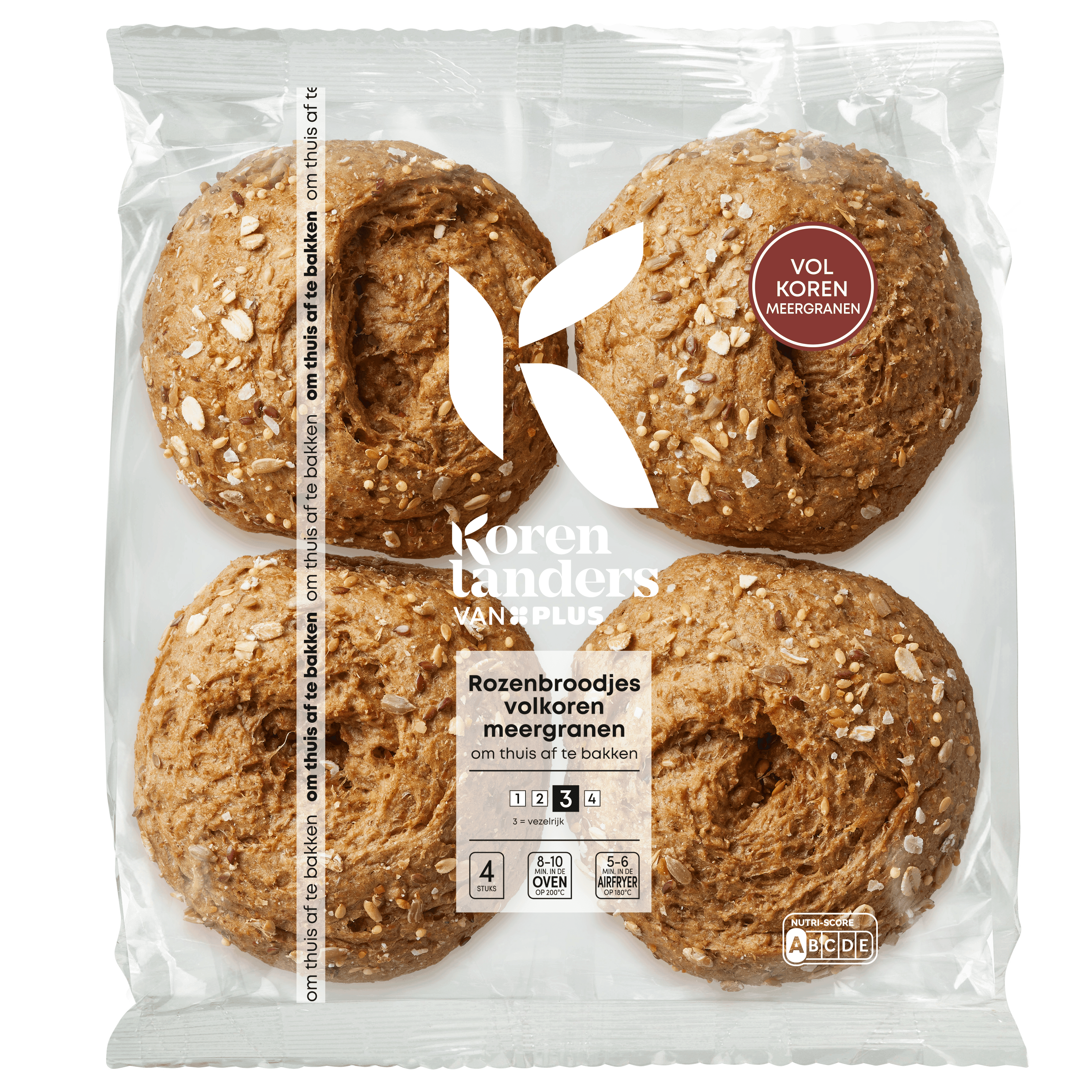 PLUS Korenlanders Rozenbroodjes Volkoren Meergranen