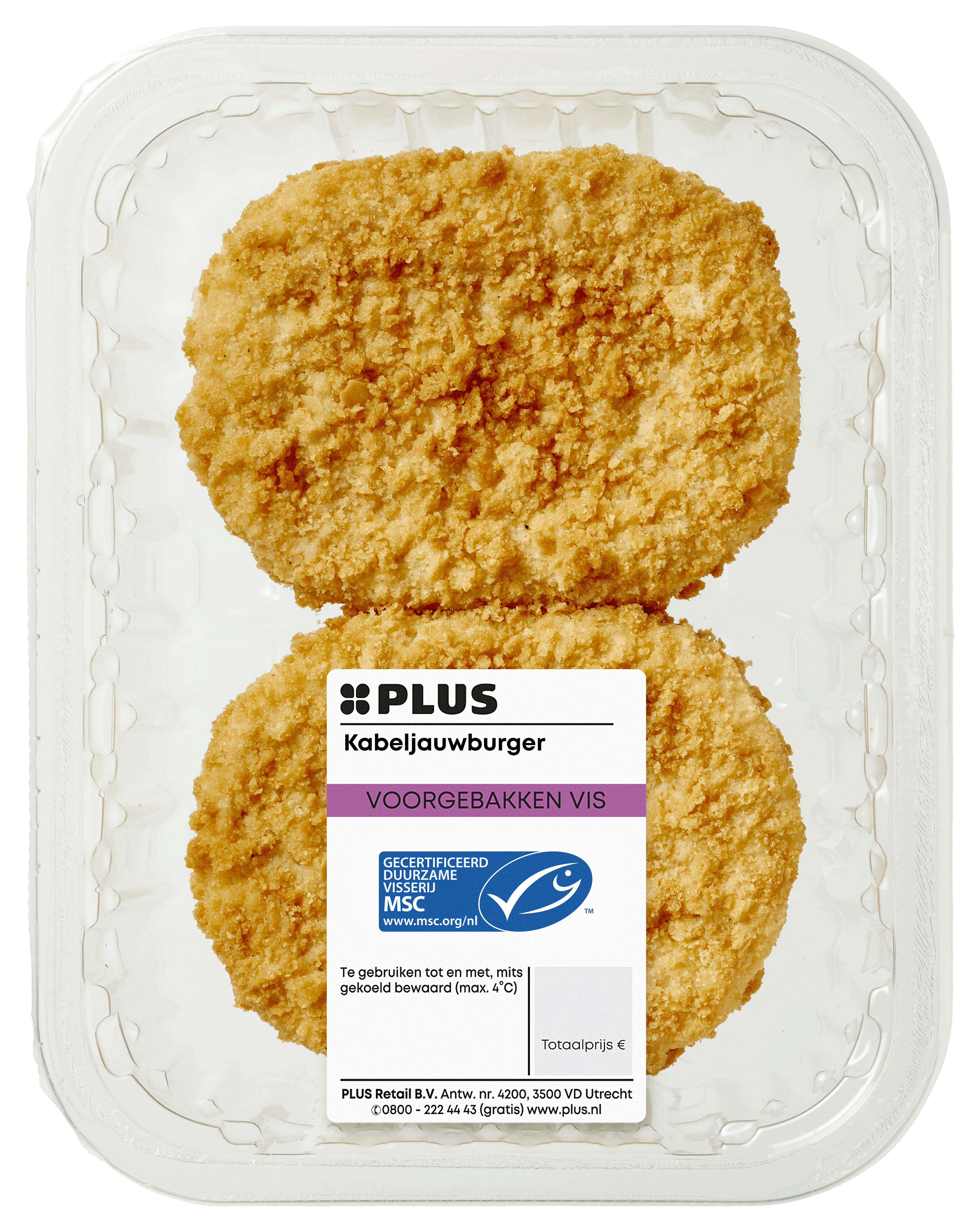 PLUS Gebakken kabeljauwburger 200 GR