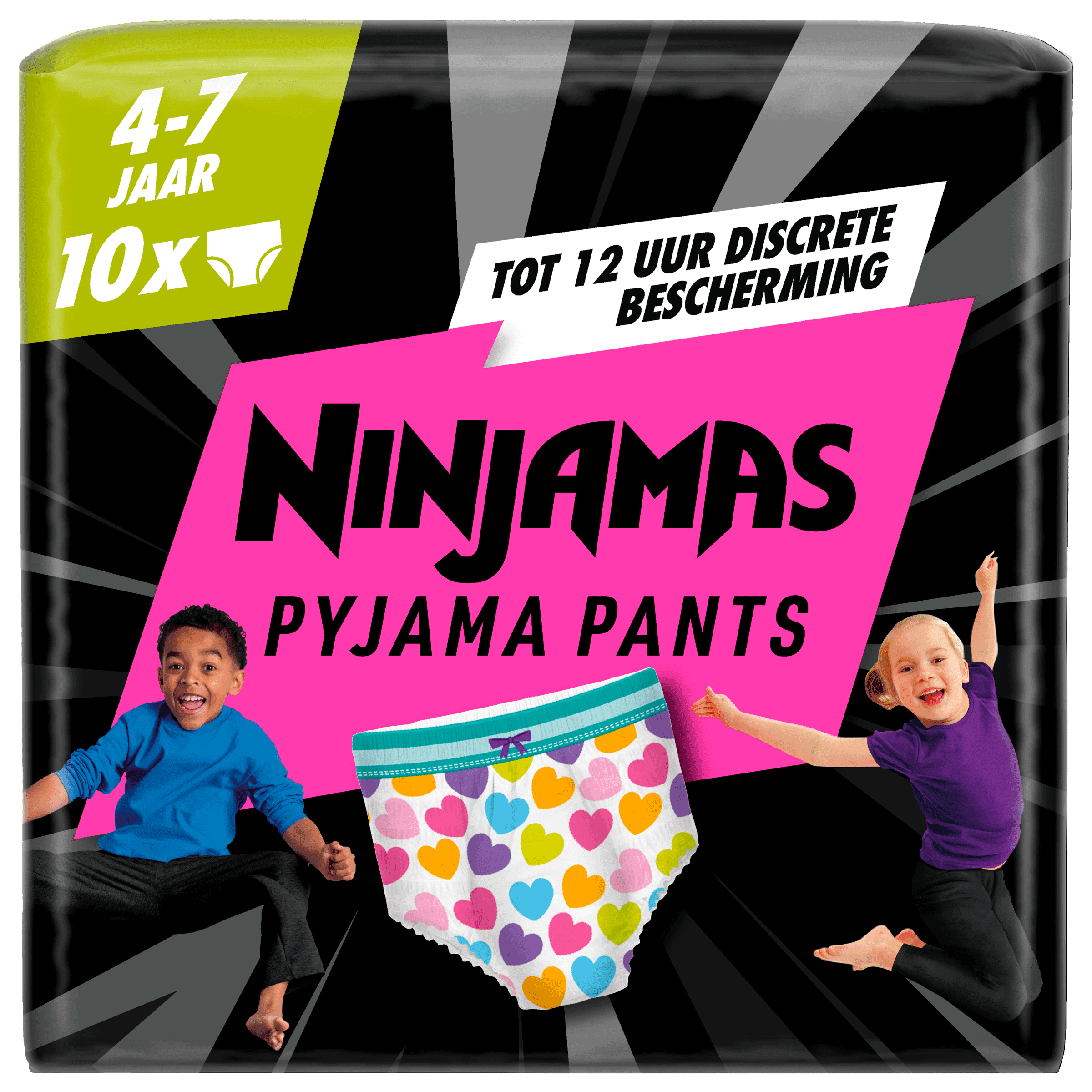 Ninjamas Absorberende pyjamabroekjes roze 4-7