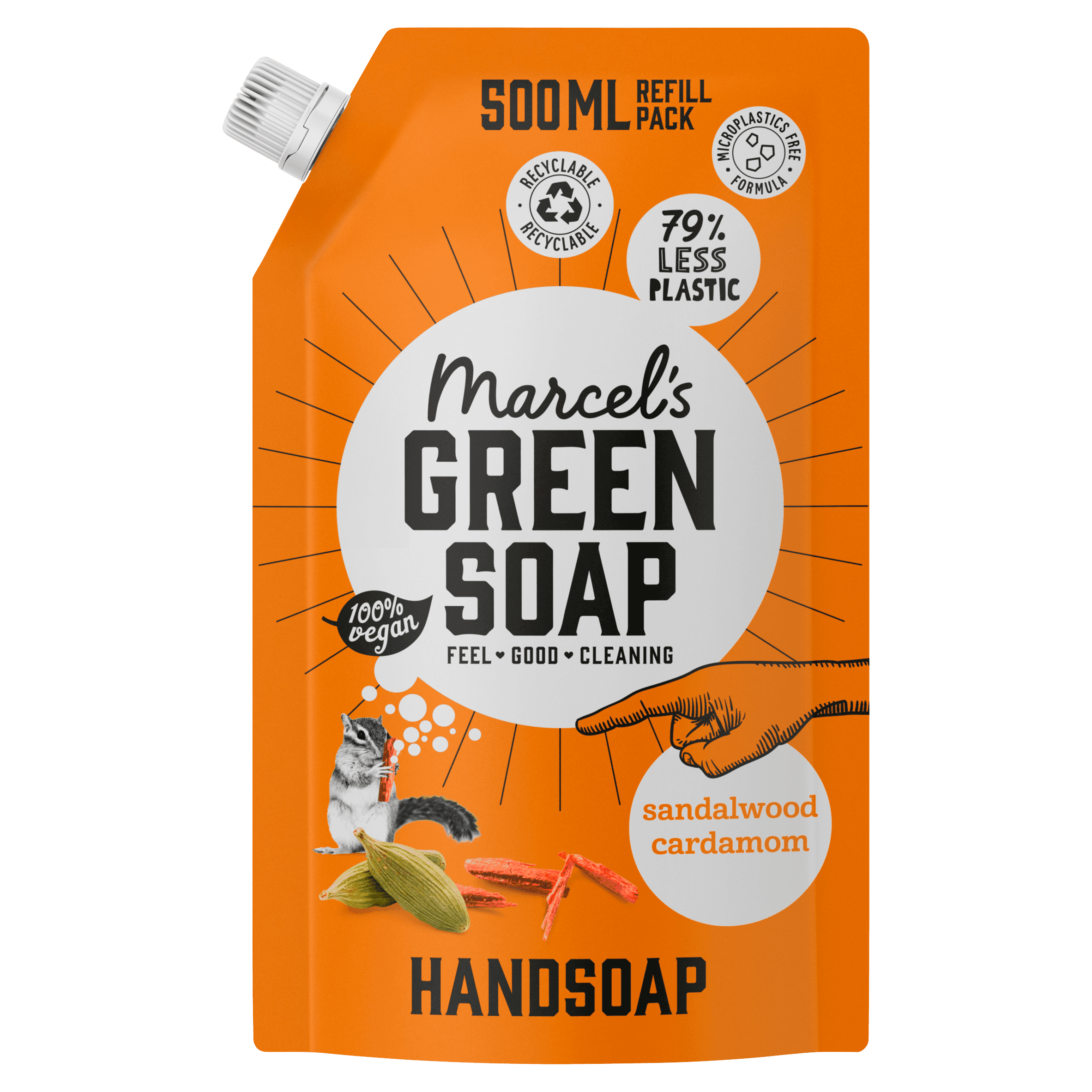 Marcel's Green Soap Handzeep Sandelhout & Kardemon navul