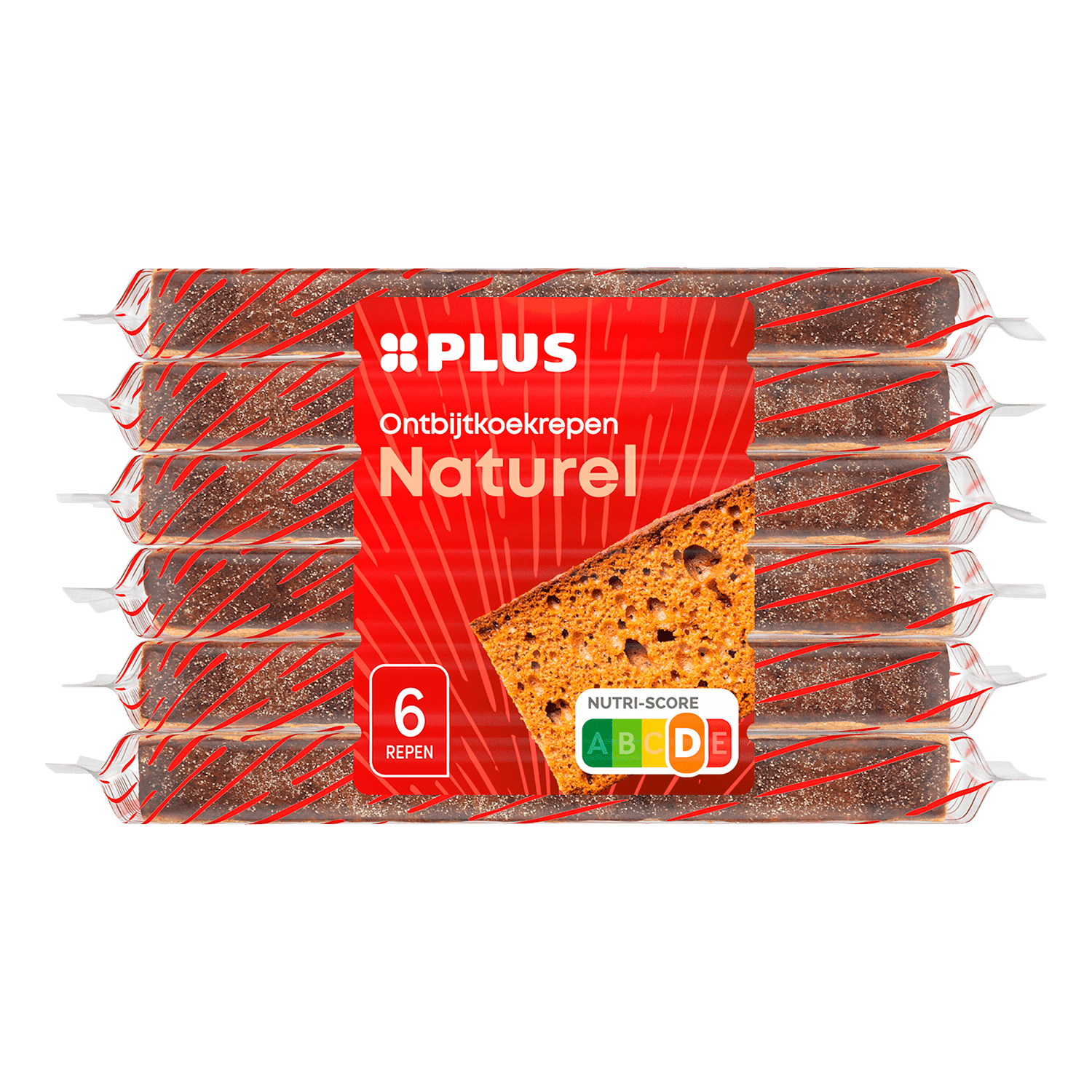 PLUS Ontbijtkoekrepen Naturel 6 pack