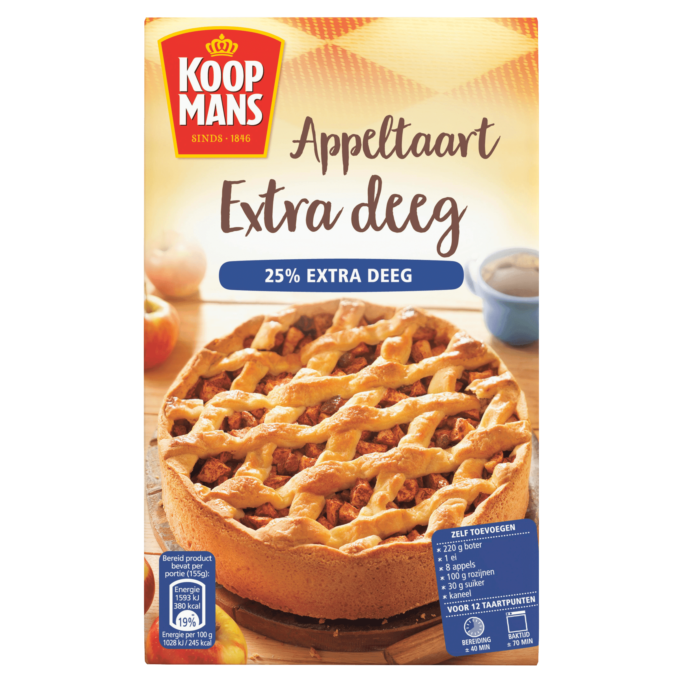 Koopmans Appeltaart extra deeg bakmix
