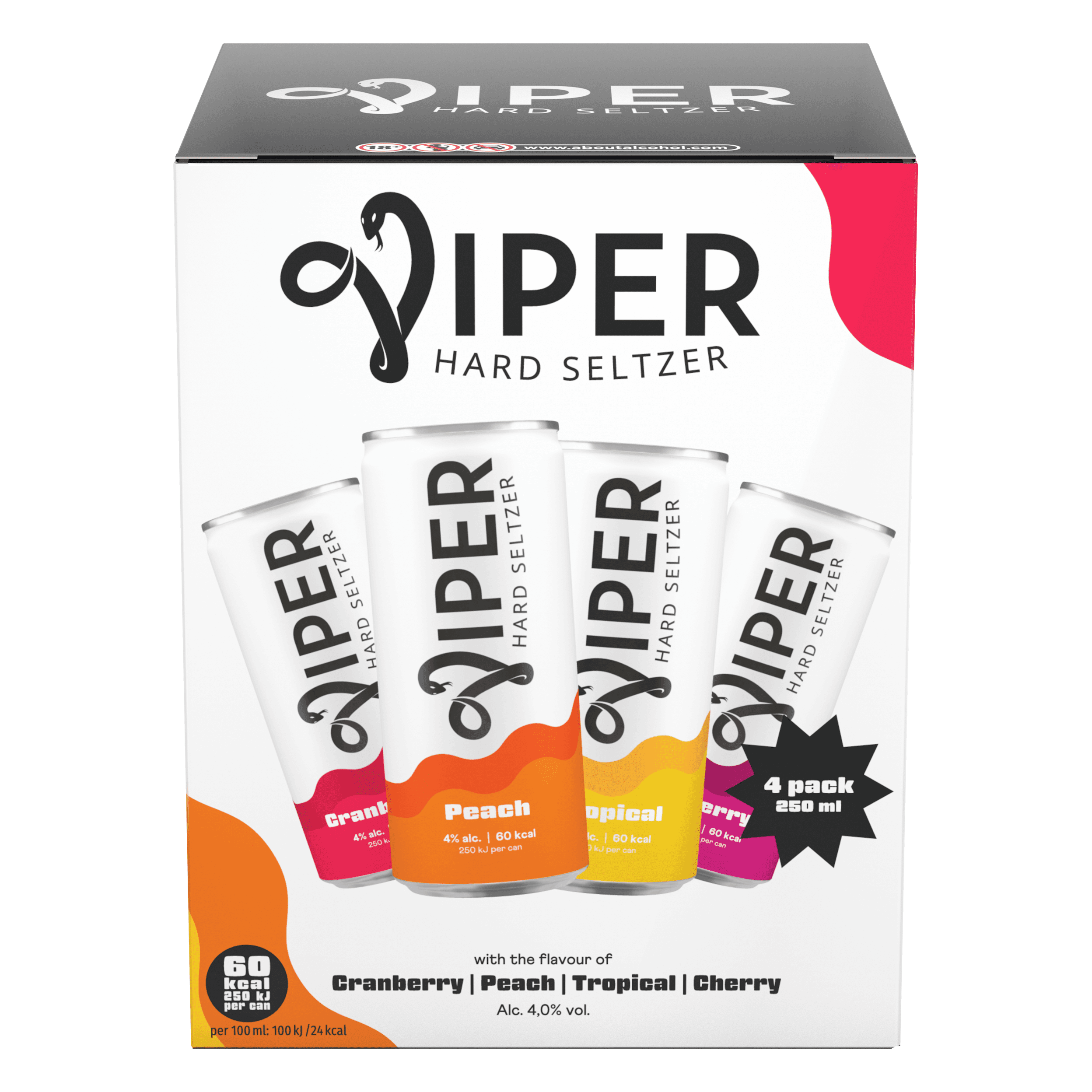 Viper Variety pack cranberry, peach, tropica