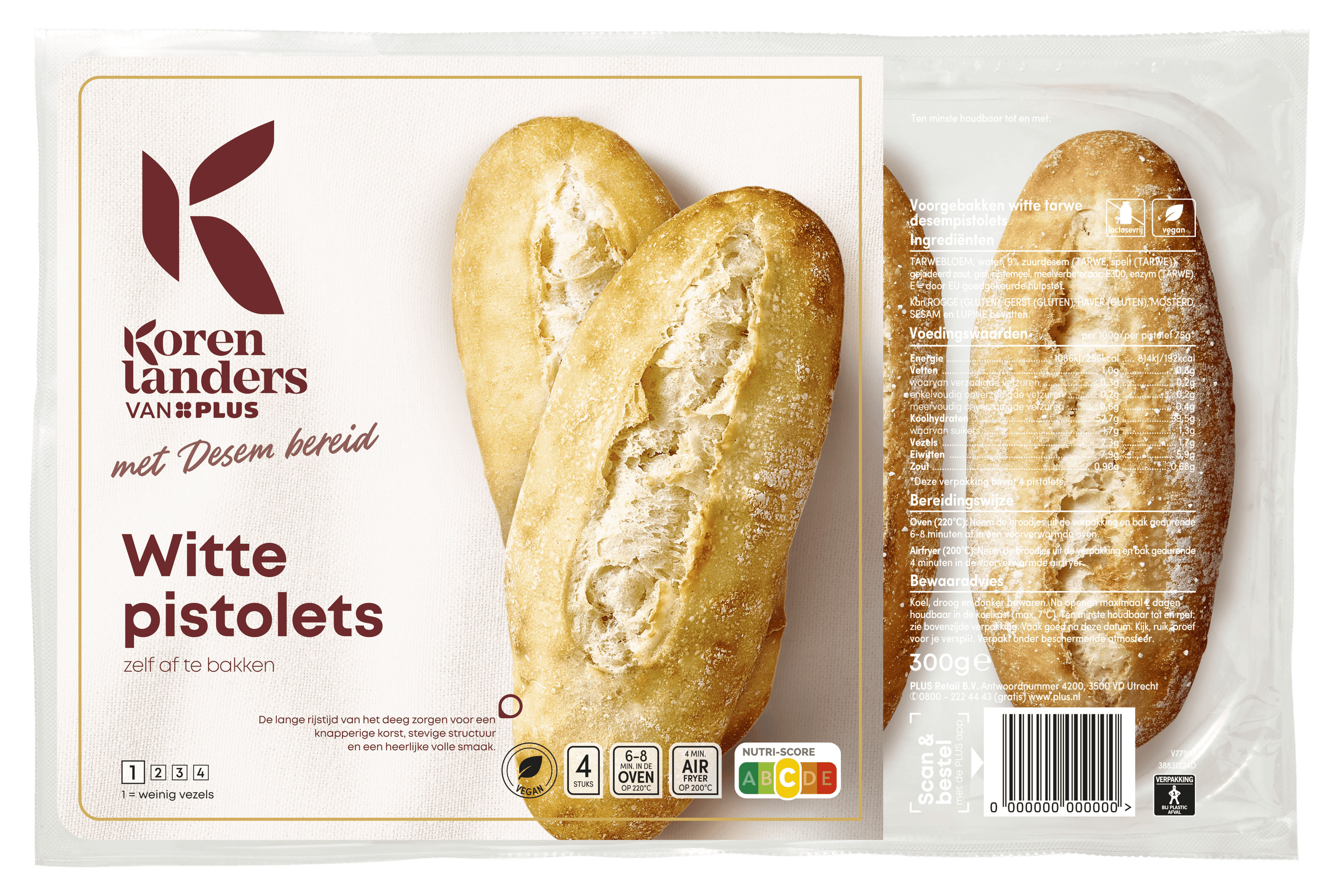 PLUS Korenlanders Witte pistolets met desem bereid