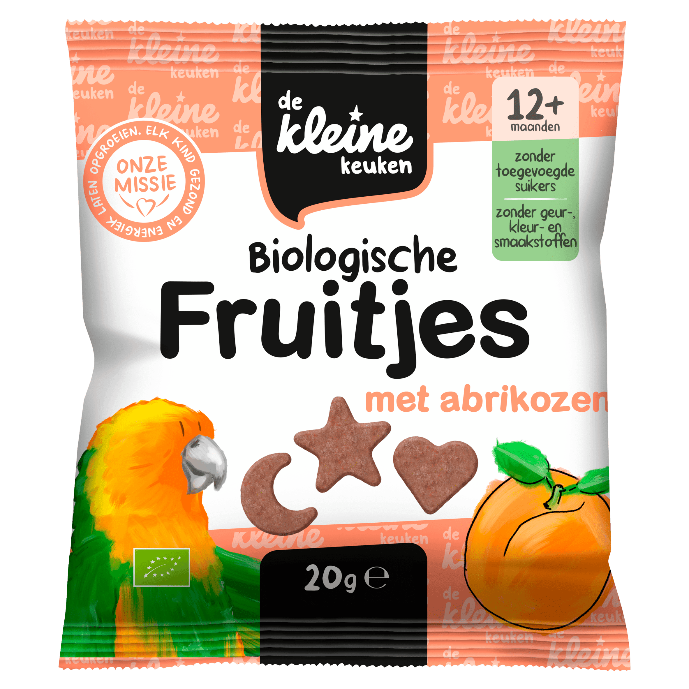 De Kleine Keuken Bio fruitjes met abrikoosjes 12+
