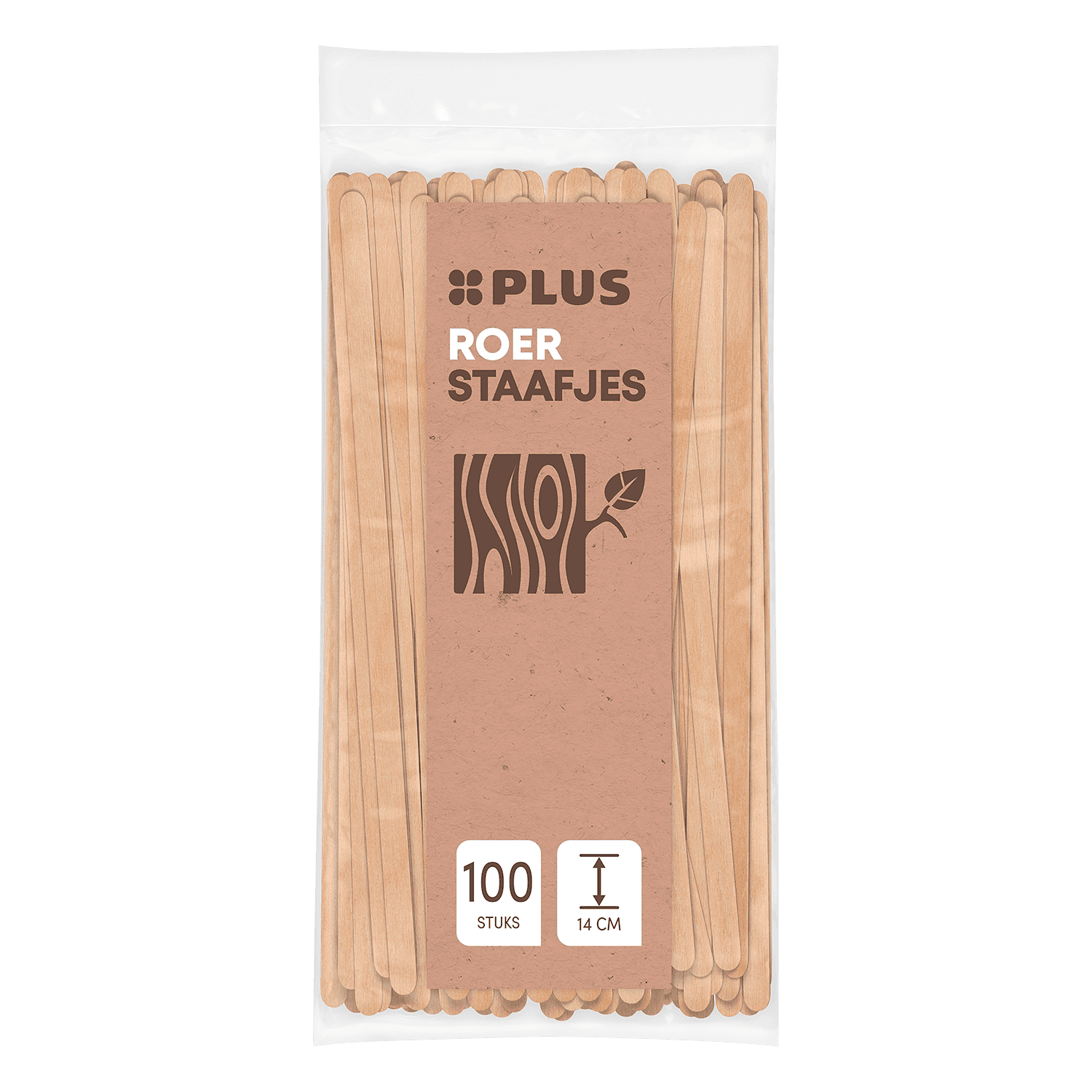 PLUS Roerstaafje hout 140mm FSC