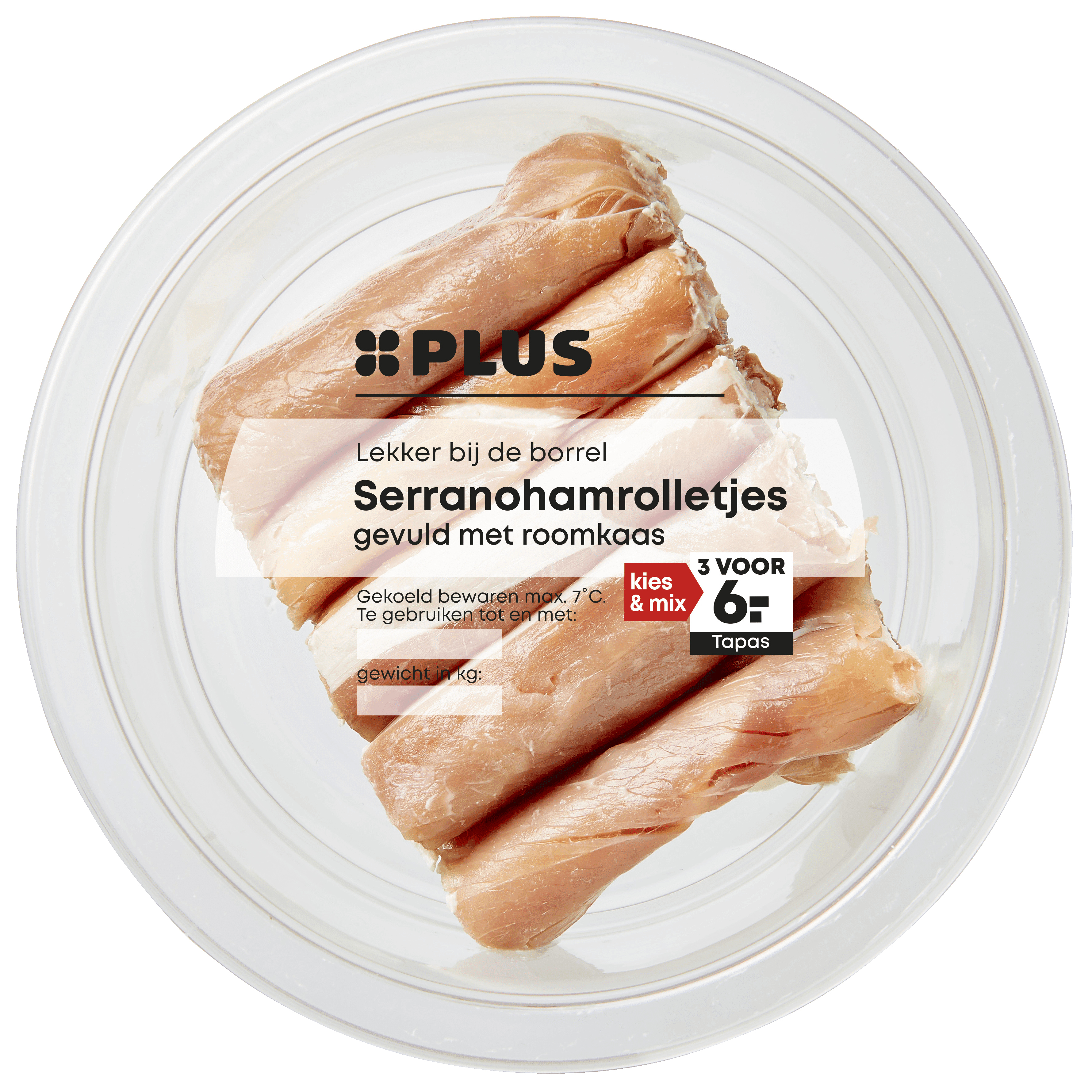 PLUS Serranohamrolletjes