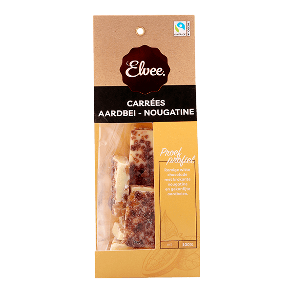 Elvee Carrees aardbei nougatine