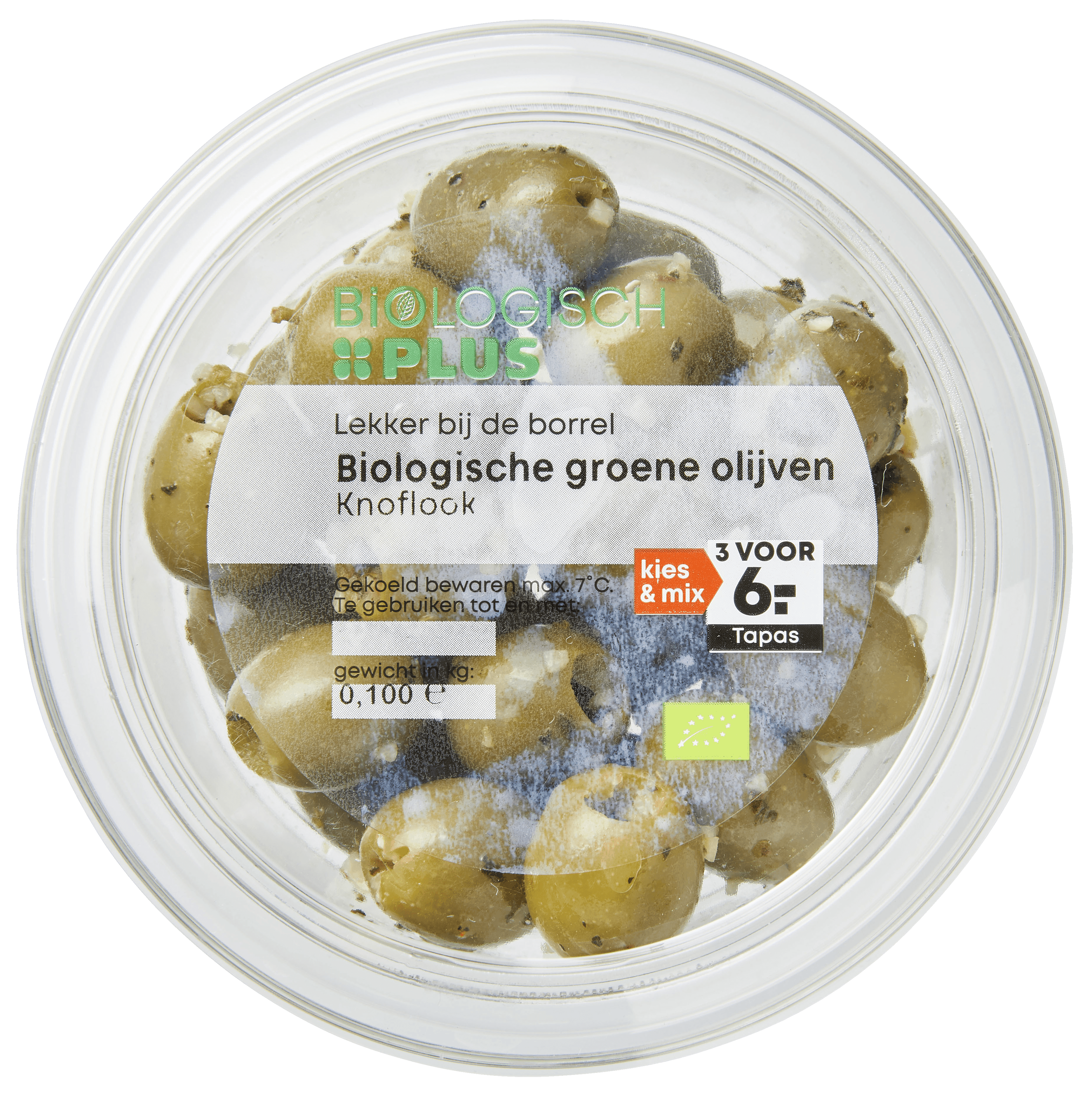 Biologisch PLUS Olijven knoflook biologisch
