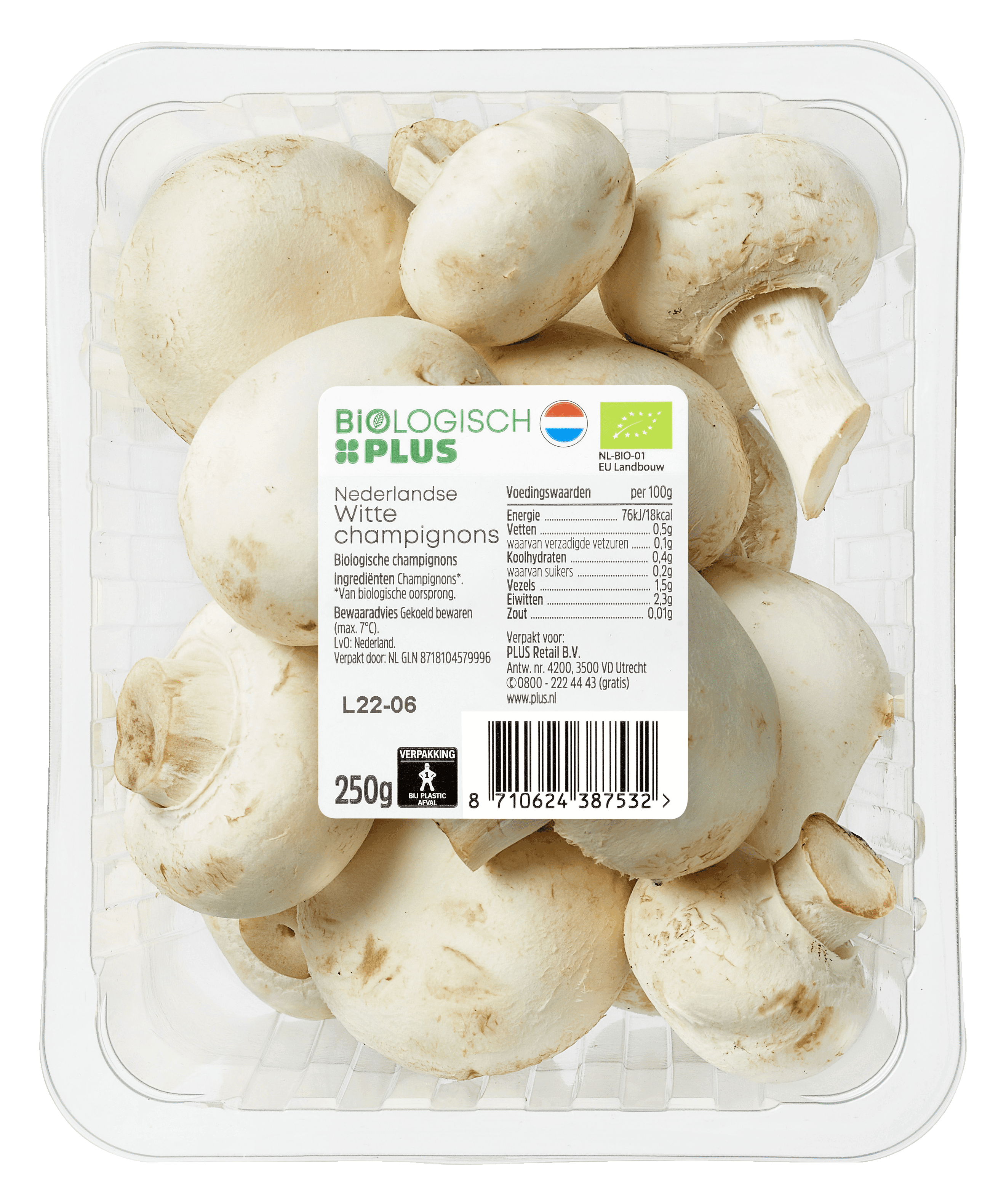 Biologisch PLUS Paddenstoelen Champignons wit bio