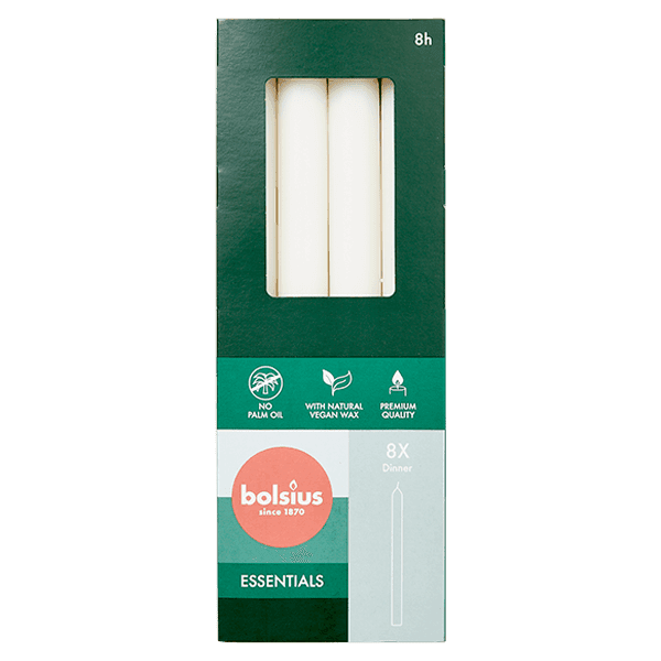 Bolsius Dinerkaarsen cloudy white