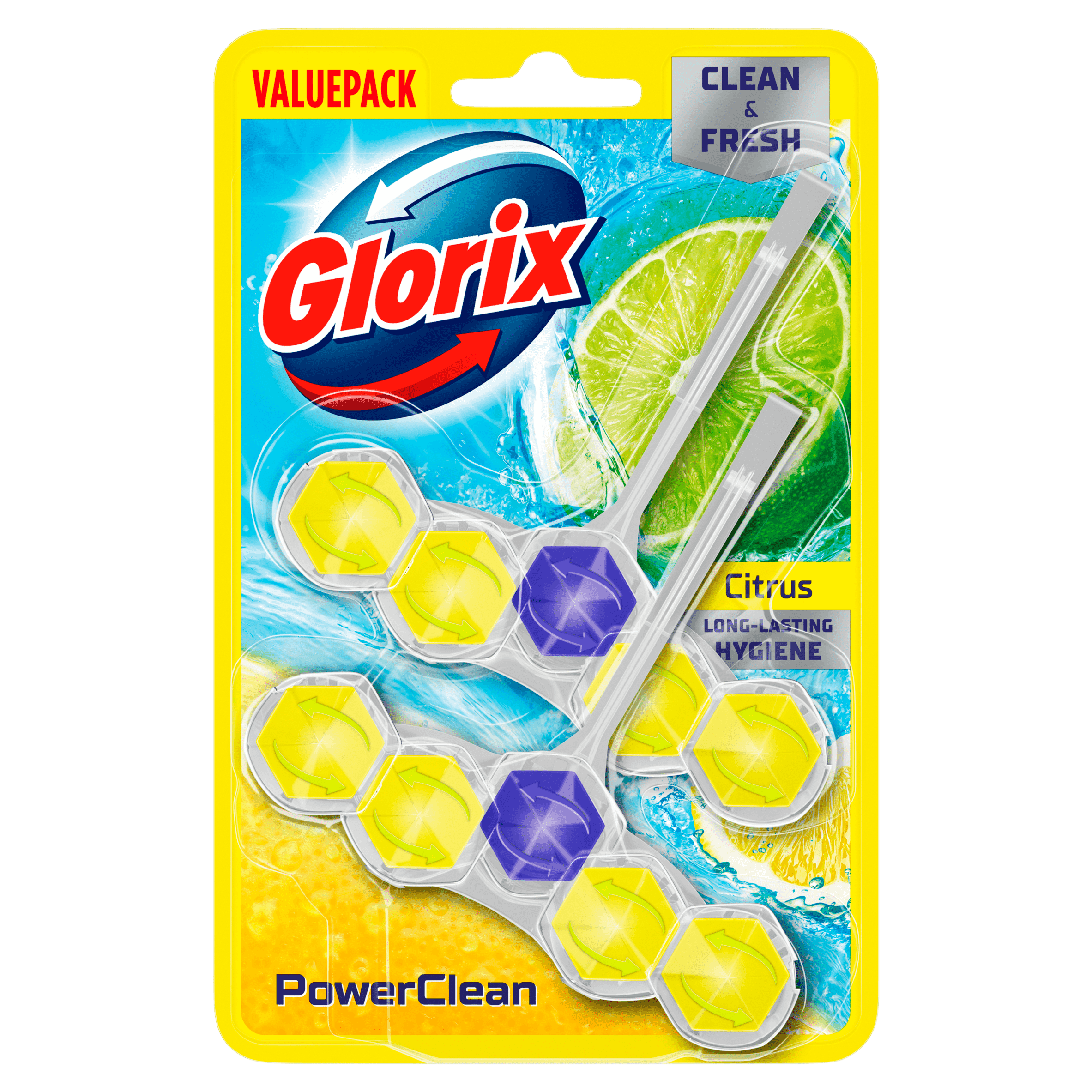 Glorix powerclean toiletblok citrus valuepack