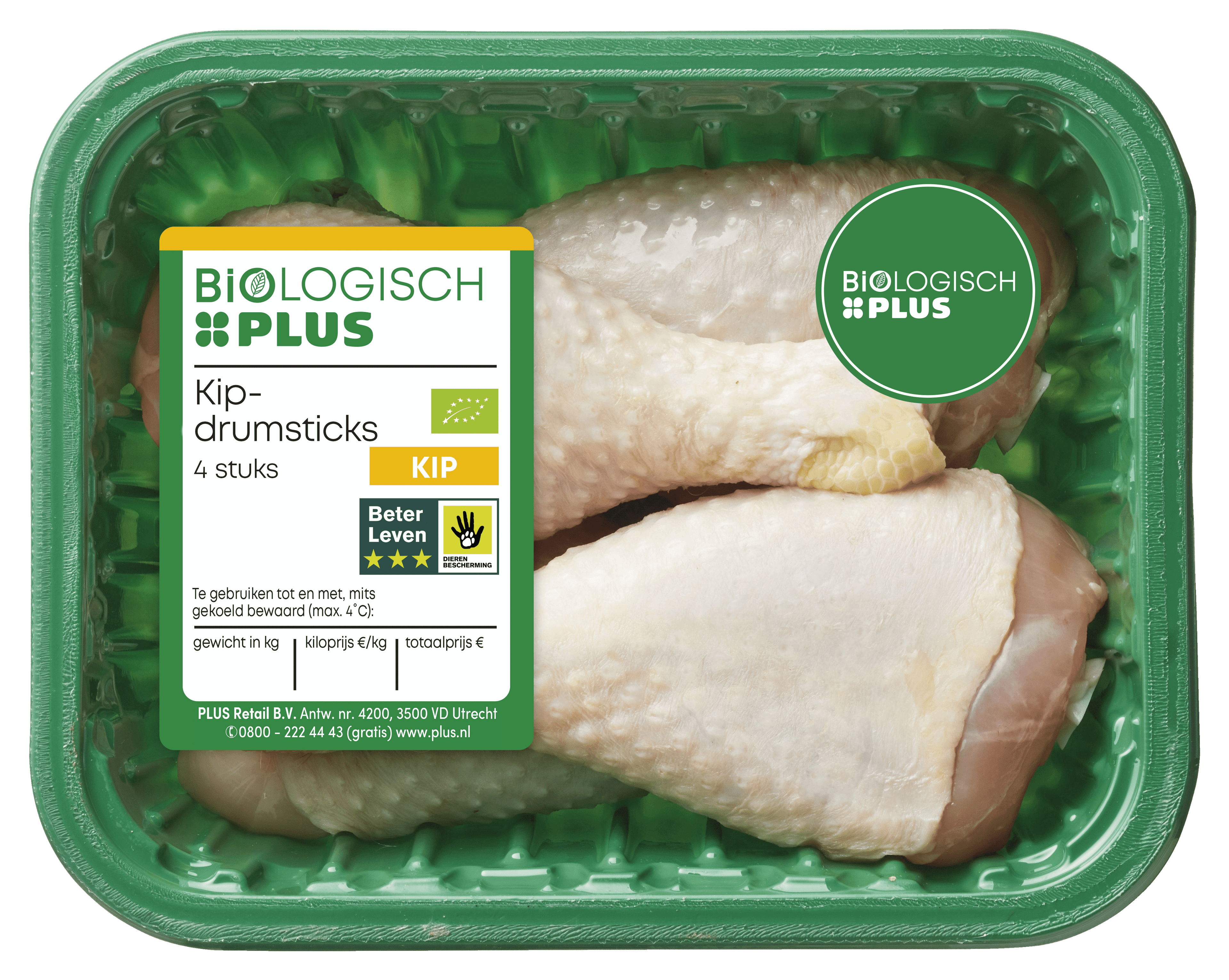 Biologisch PLUS Kipdrumsticks