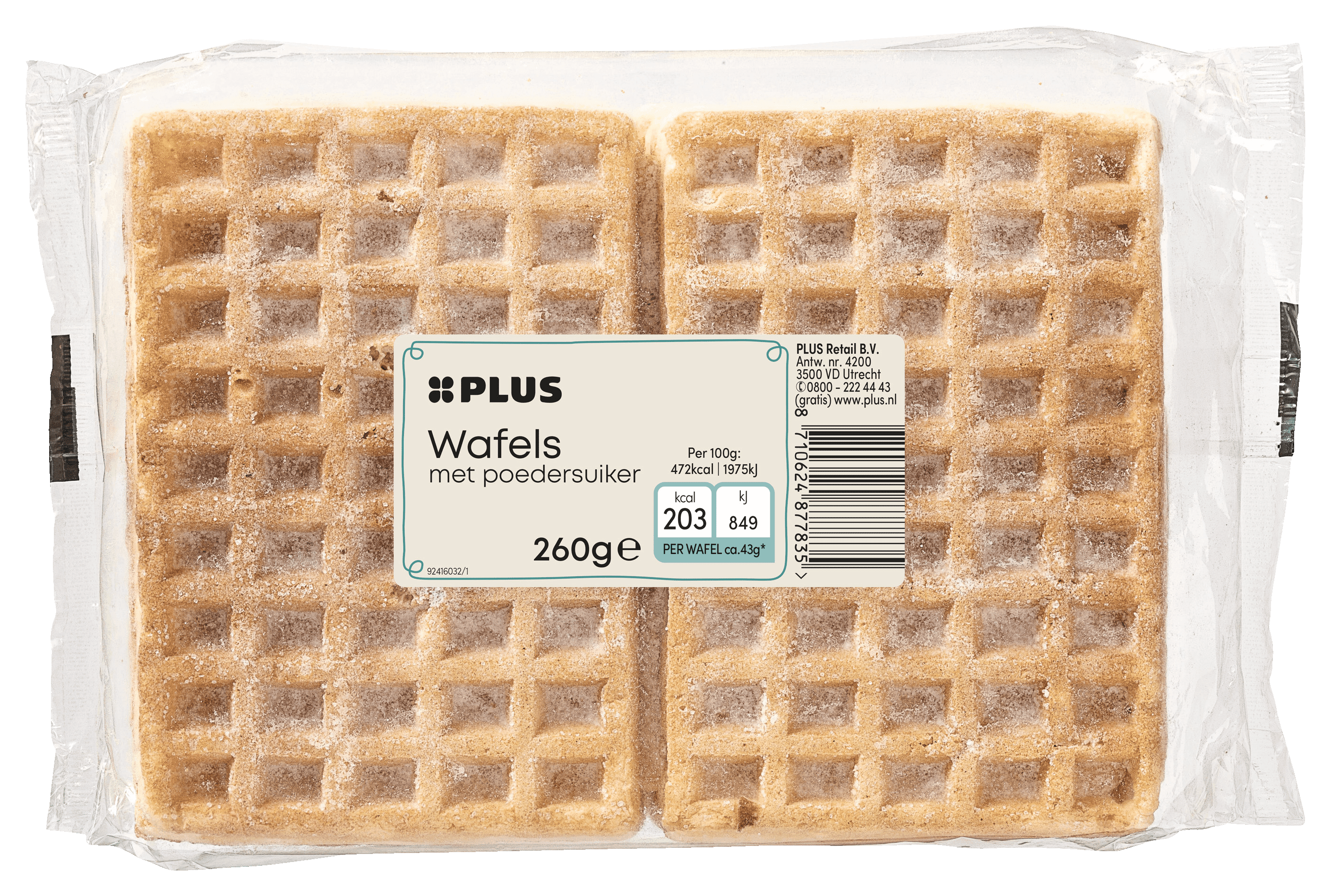 PLUS wafels met poedersuiker