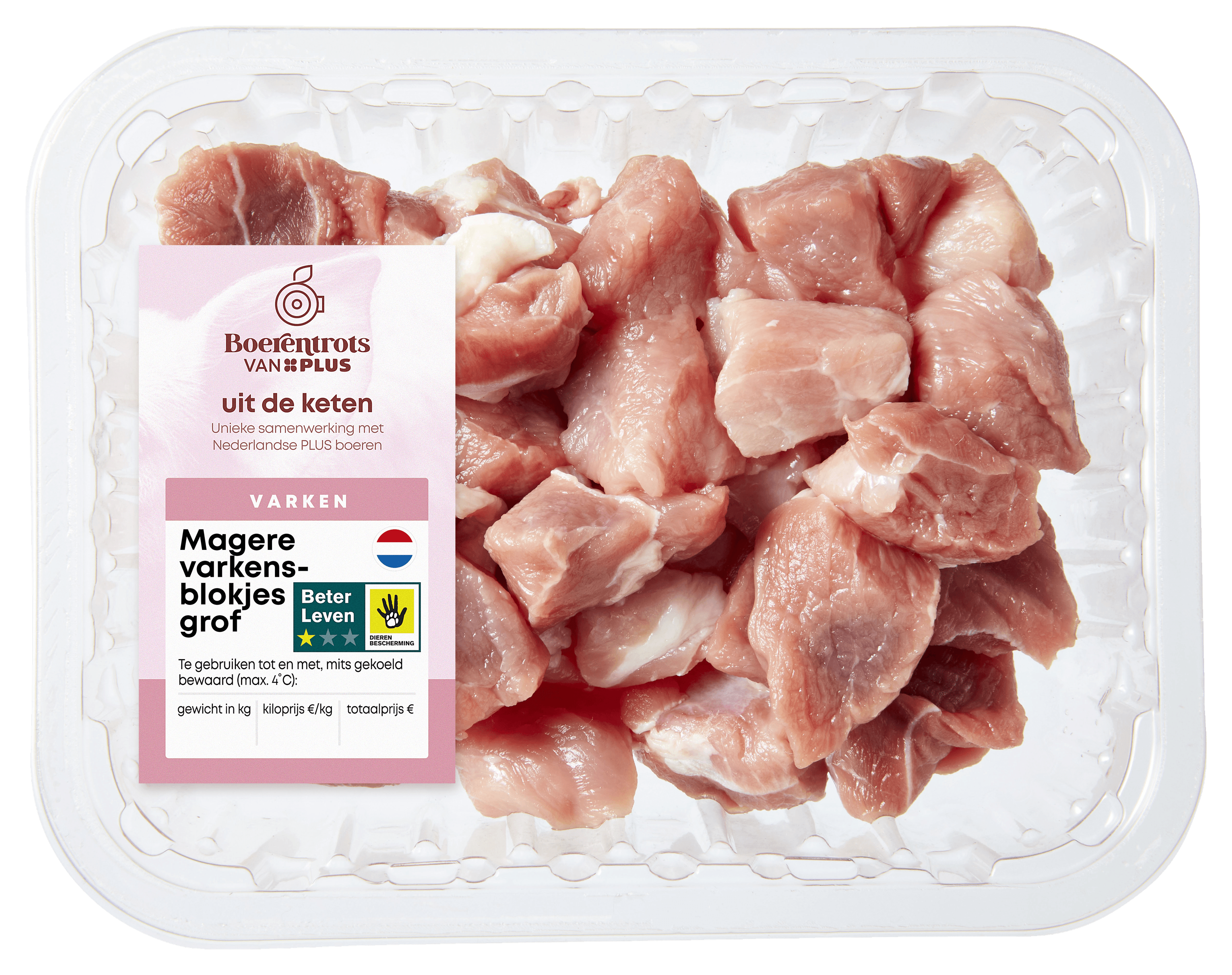 PLUS Boerentrots Magere varkensblokjes grof
