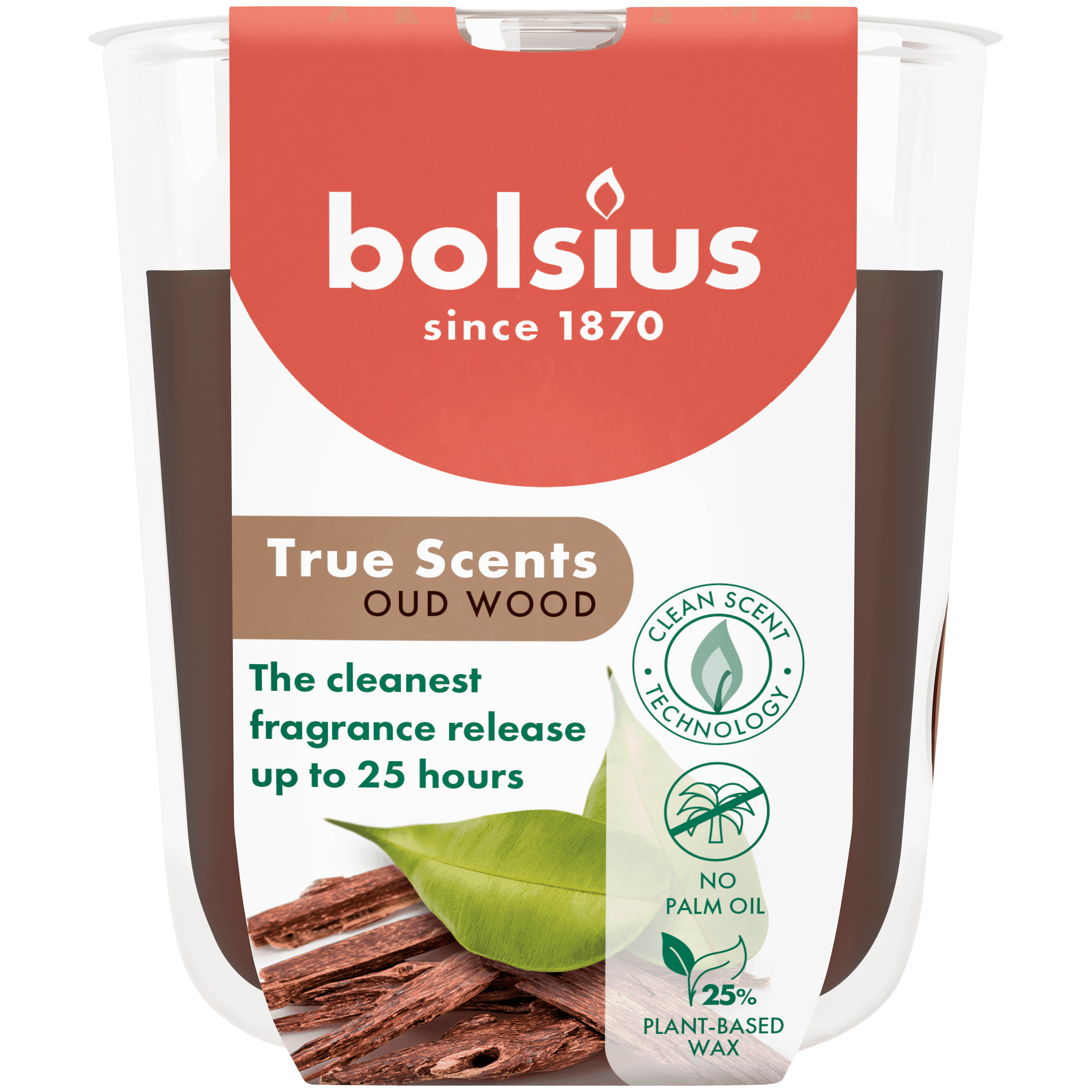 Bolsius Geurglas 80/73 True Scents Oud Wood