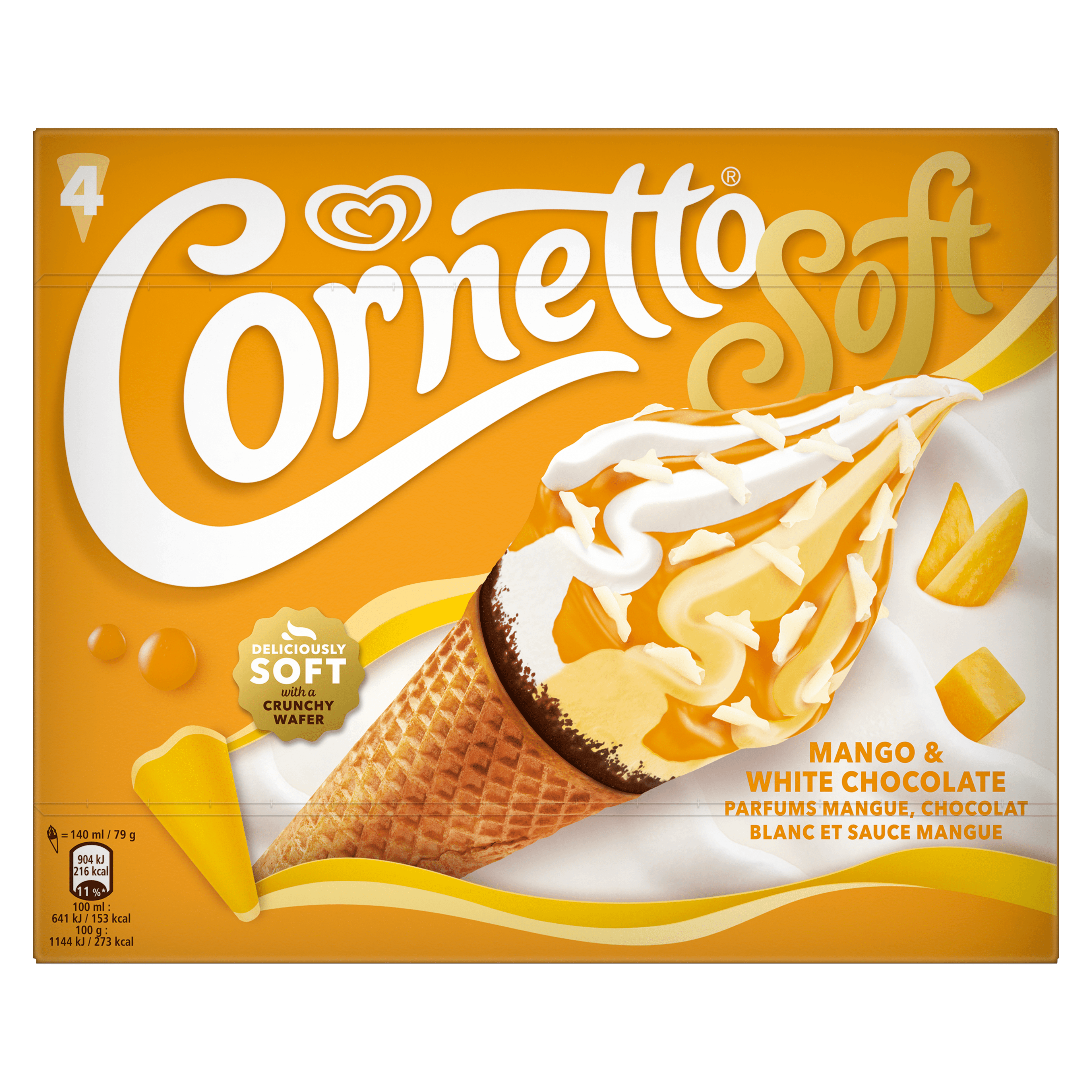 Cornetto Soft Mango & White Chocolate