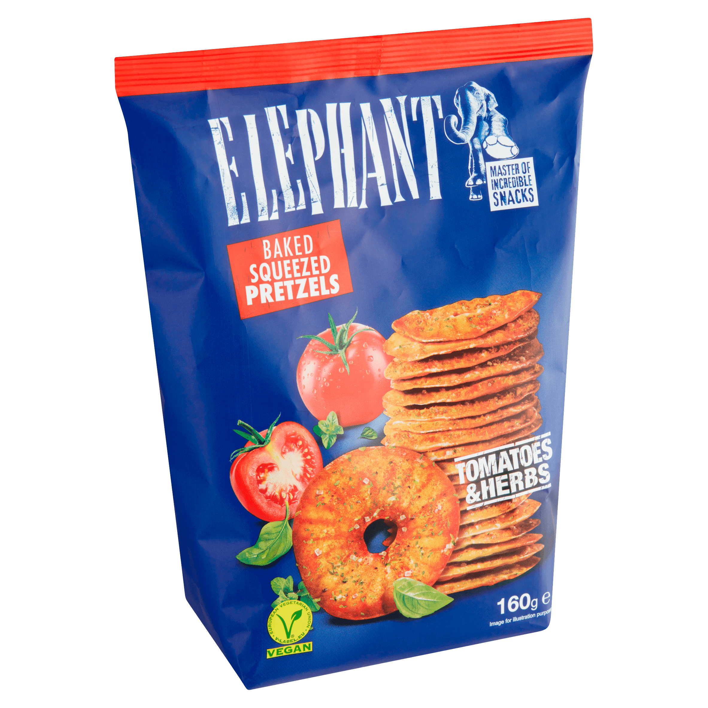 Elephant Pretzel Tomatoes Herbs