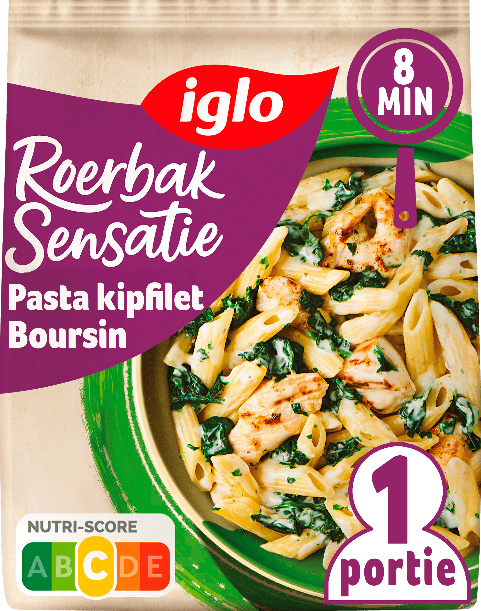 Iglo Roerbaksensatie Pasta met spinazie