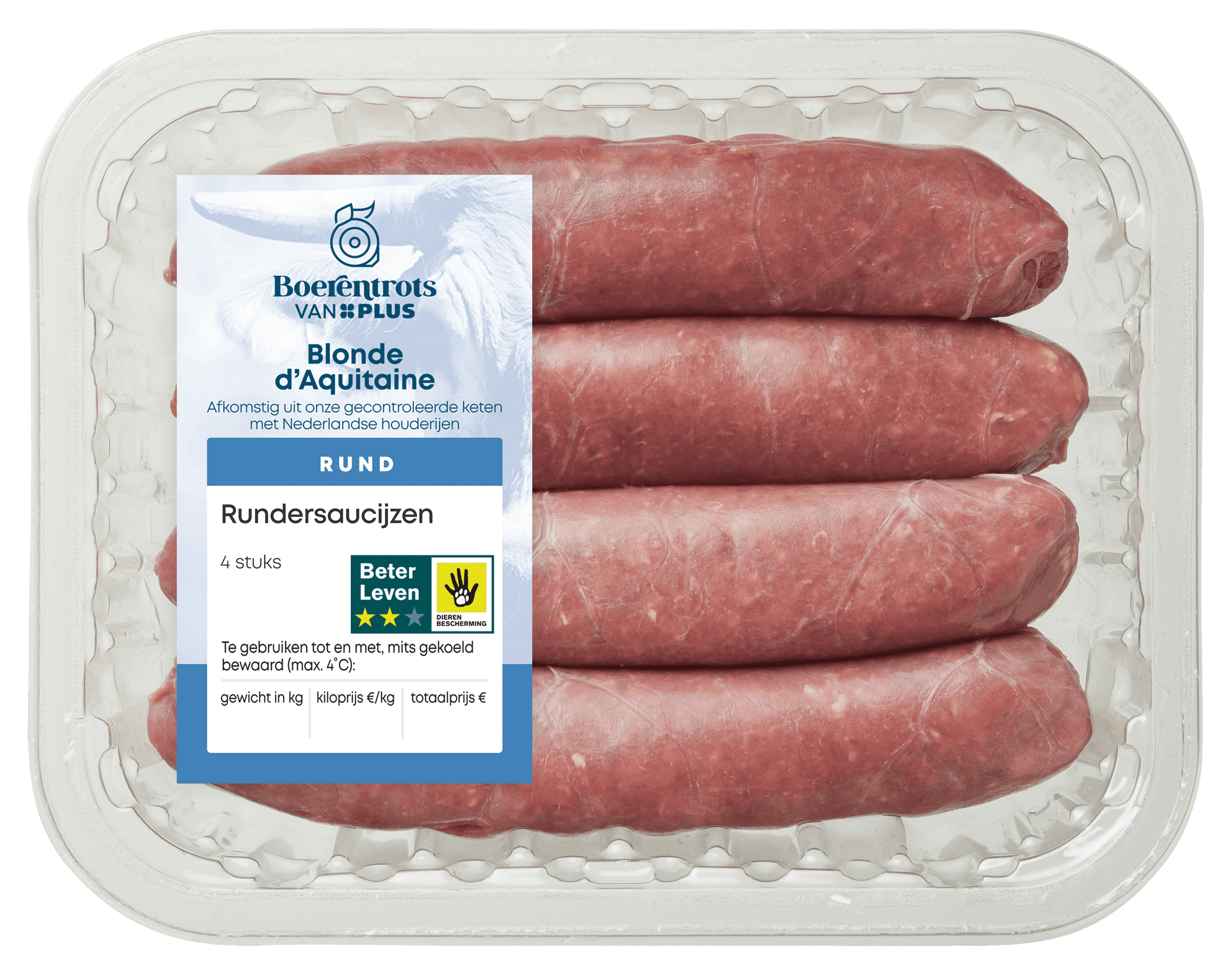 PLUS Boerentrots Rundersaucijzen 4 stuks