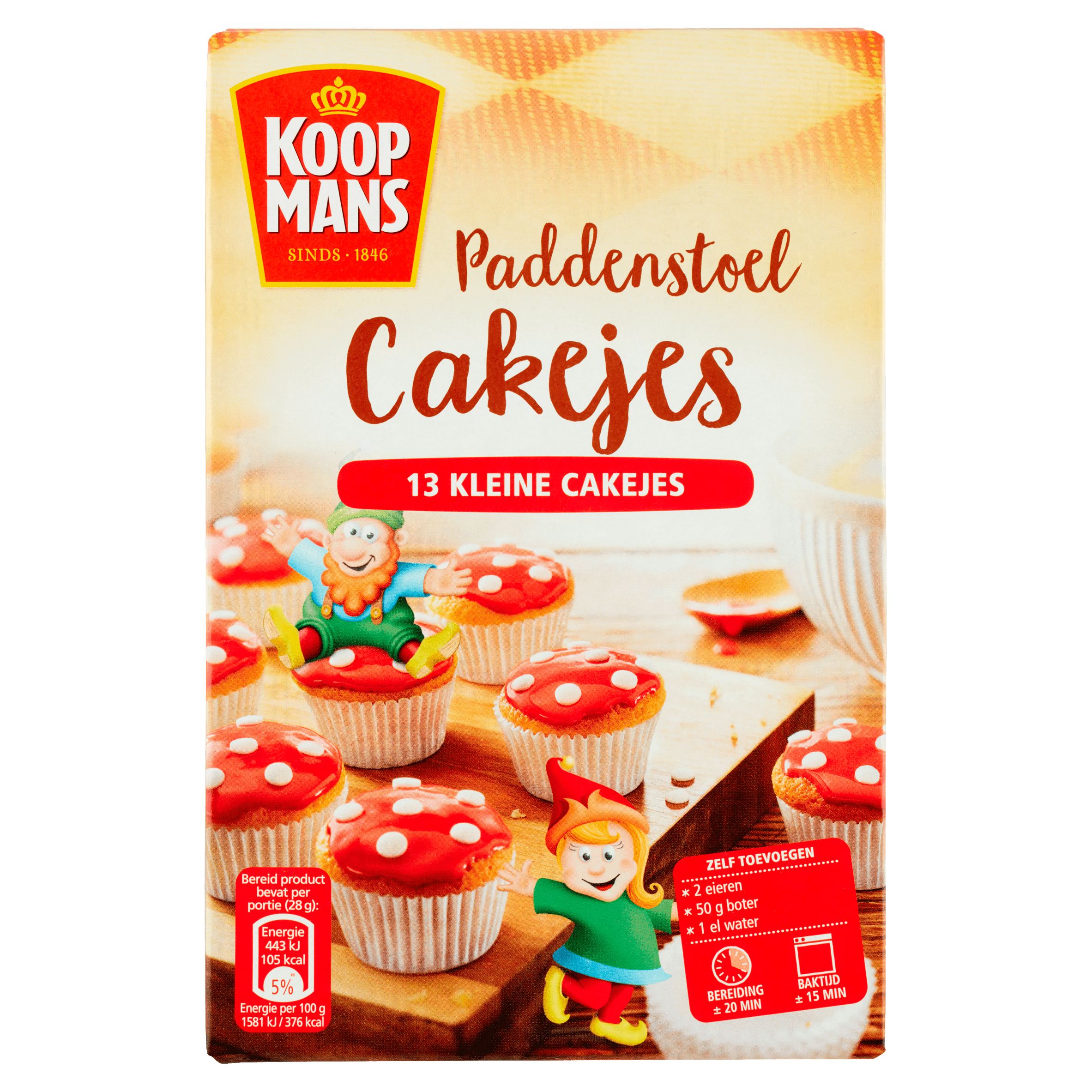 Koopmans Paddenstoel cakejes bakmix