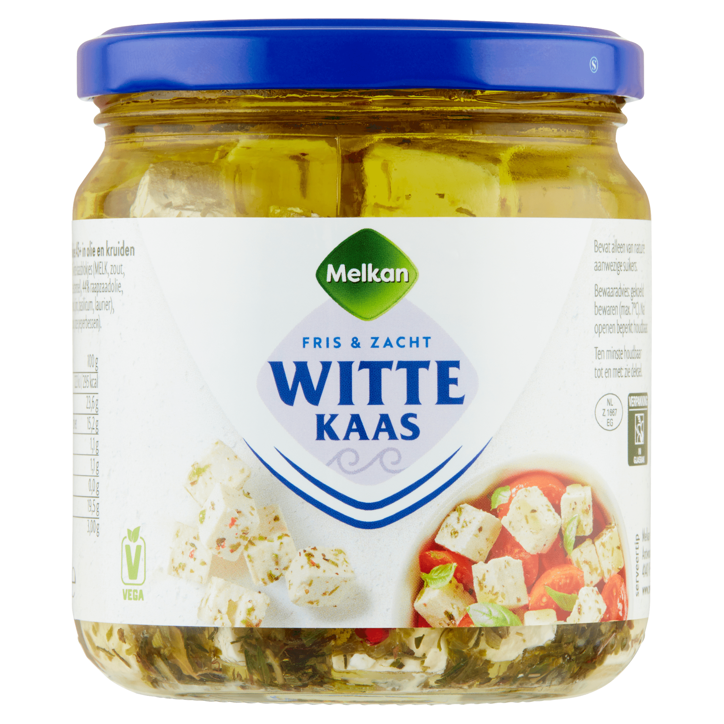 Melkan Witte kaasblokjes in olie met kruiden