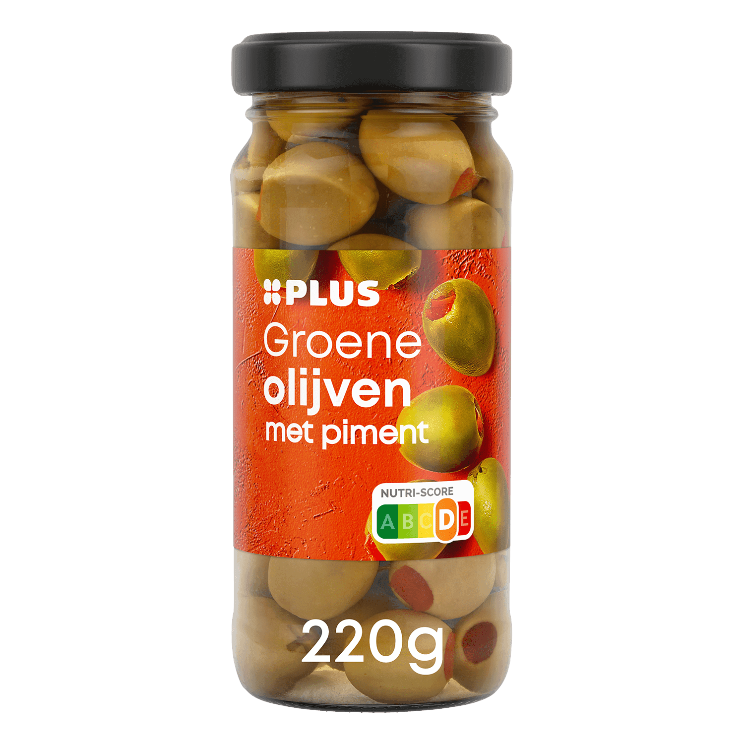 PLUS Groene olijven met piment