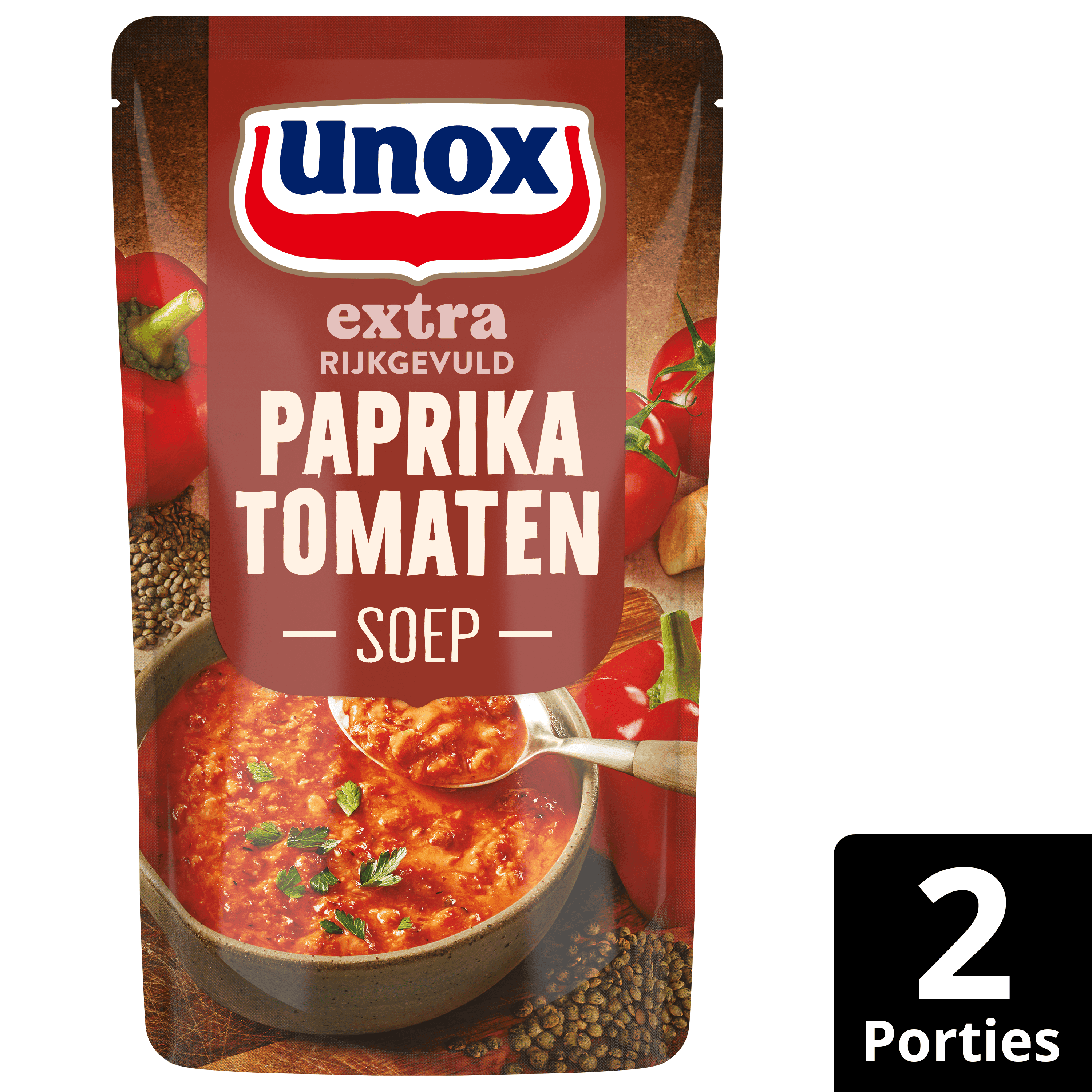 Unox Soep in zak rijkgevuld paprika tomaat