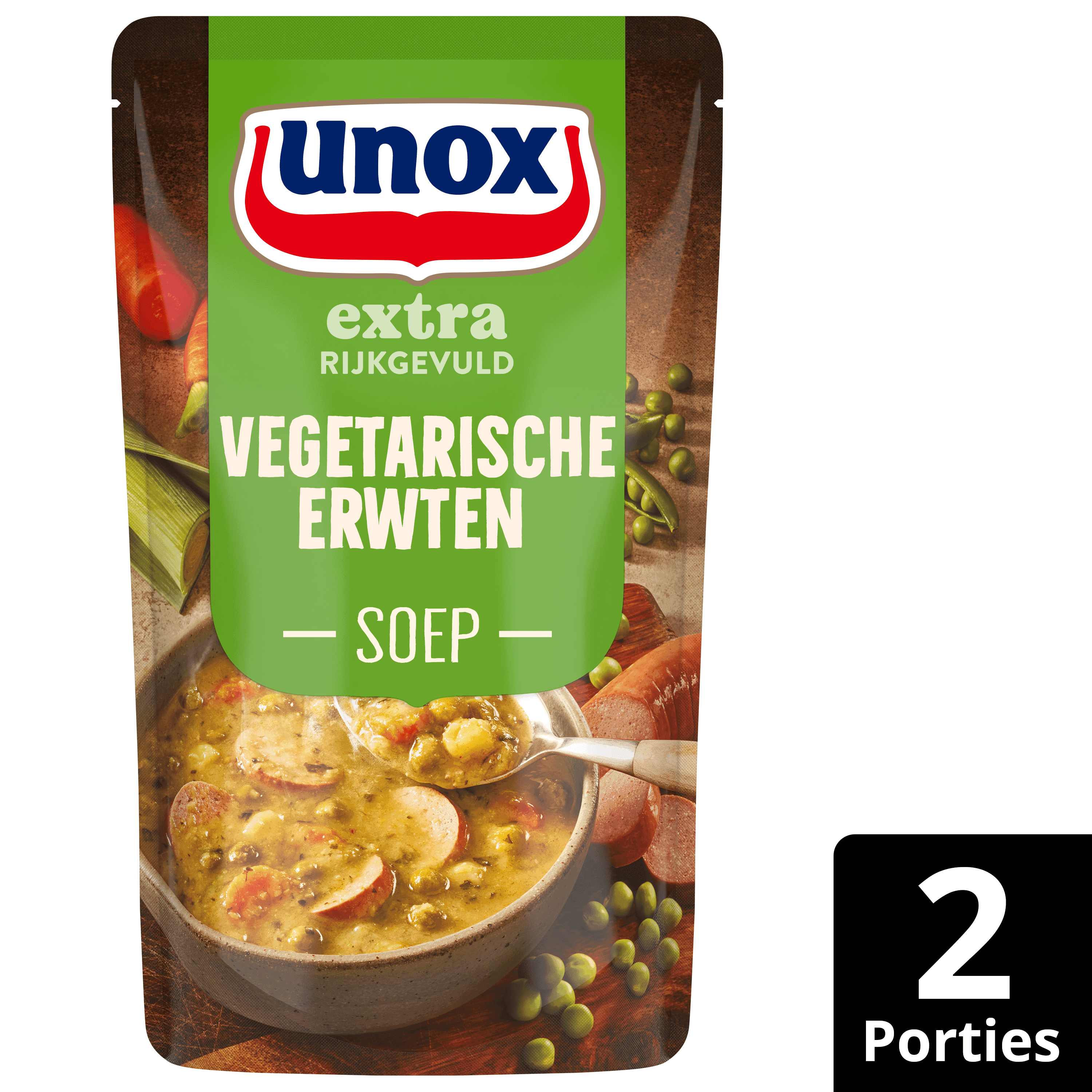 Unox Soep in zak rijkgevuld vega erwt