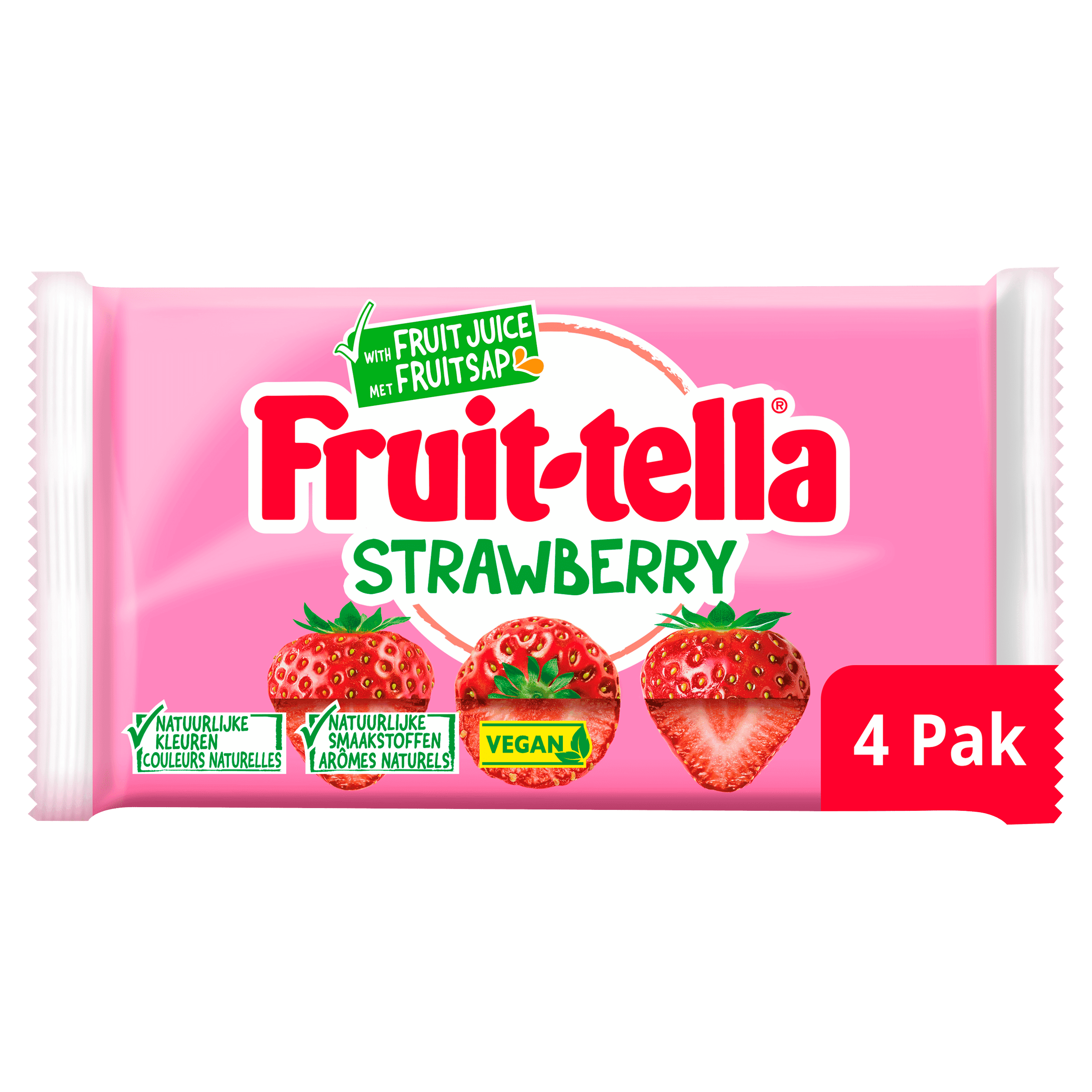 Fruittella Aardbei vegan 4-pack
