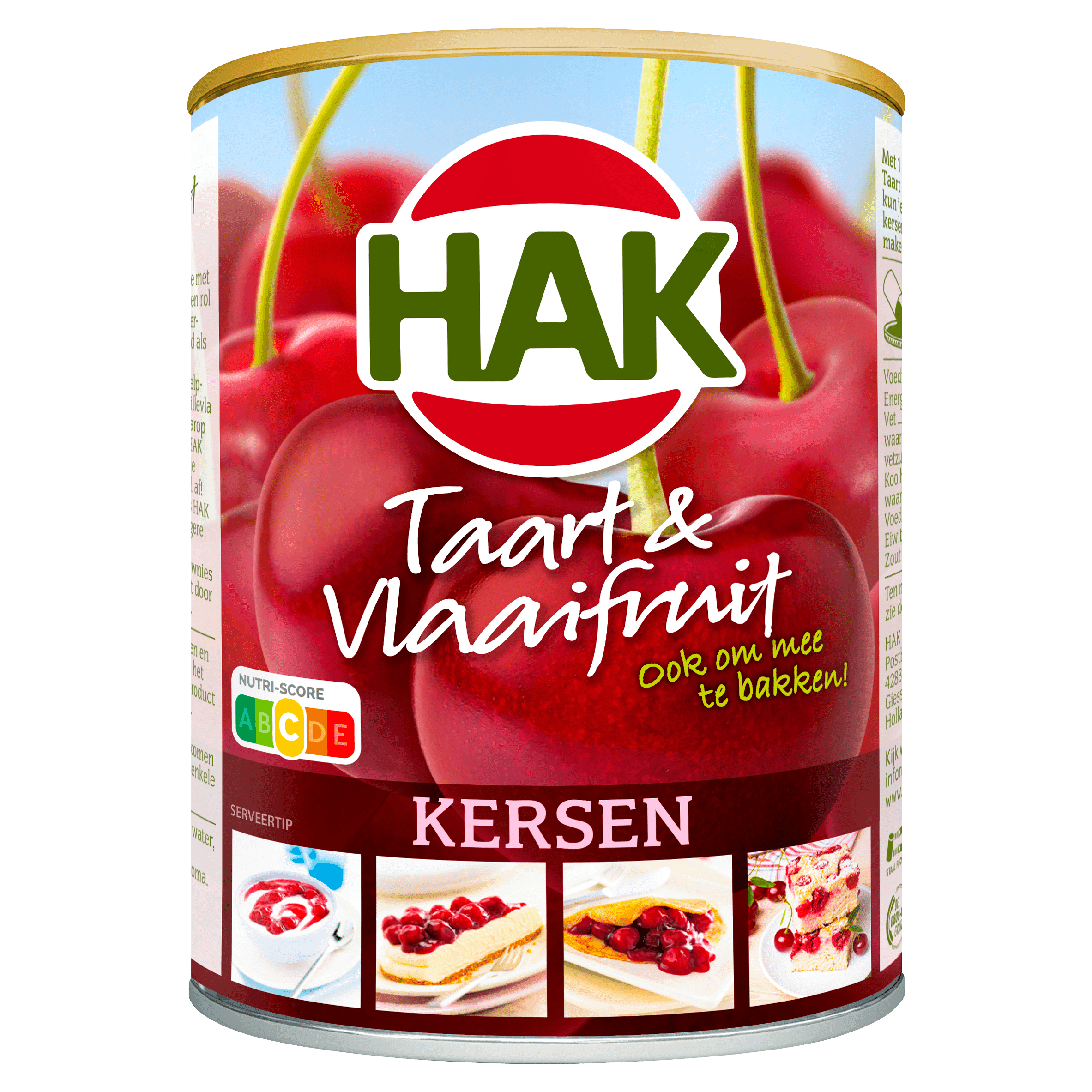 Hak taart en vlaaifruit kersen