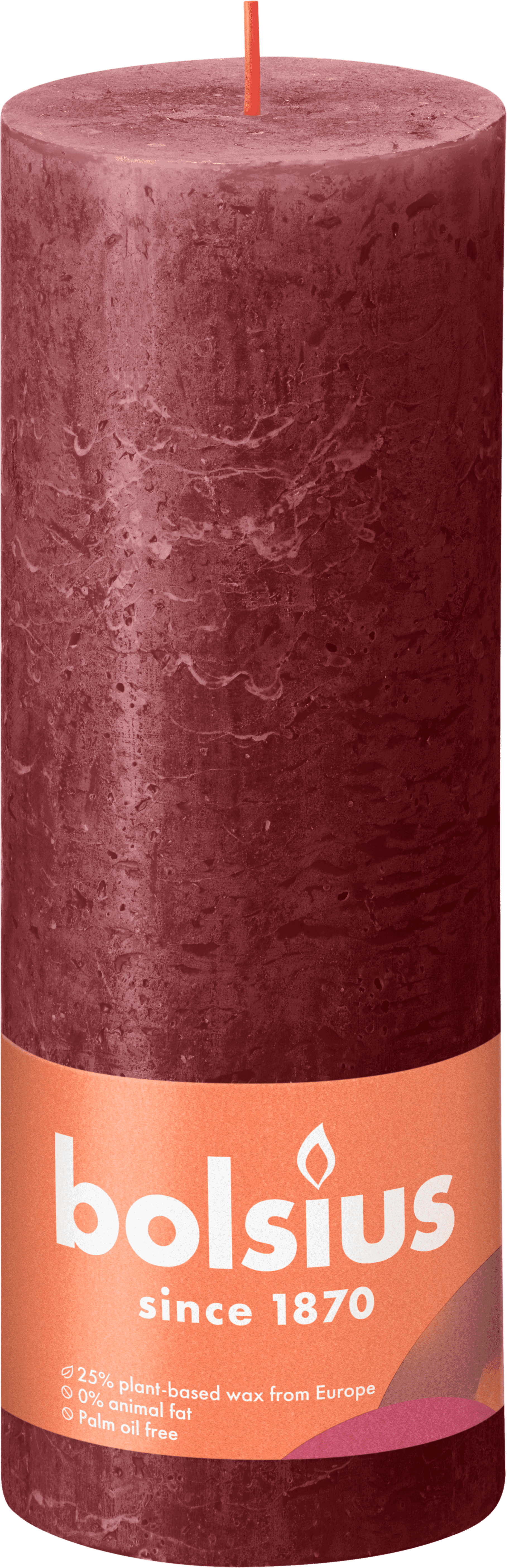 Bolsius Rustiek stompkaars 190/68 Velvet Red