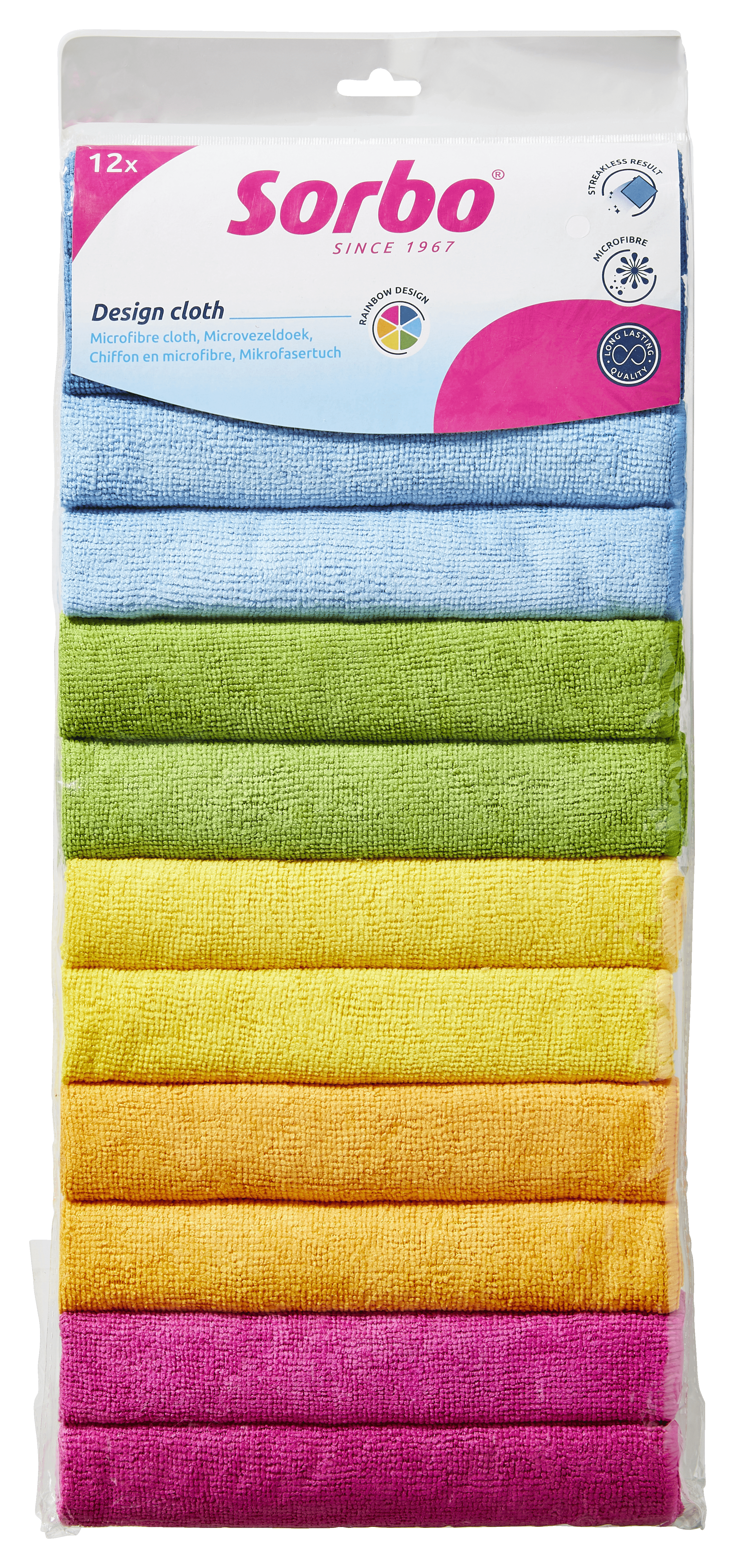Sorbo Microvezeldoekjes Rainbow 40x40cm