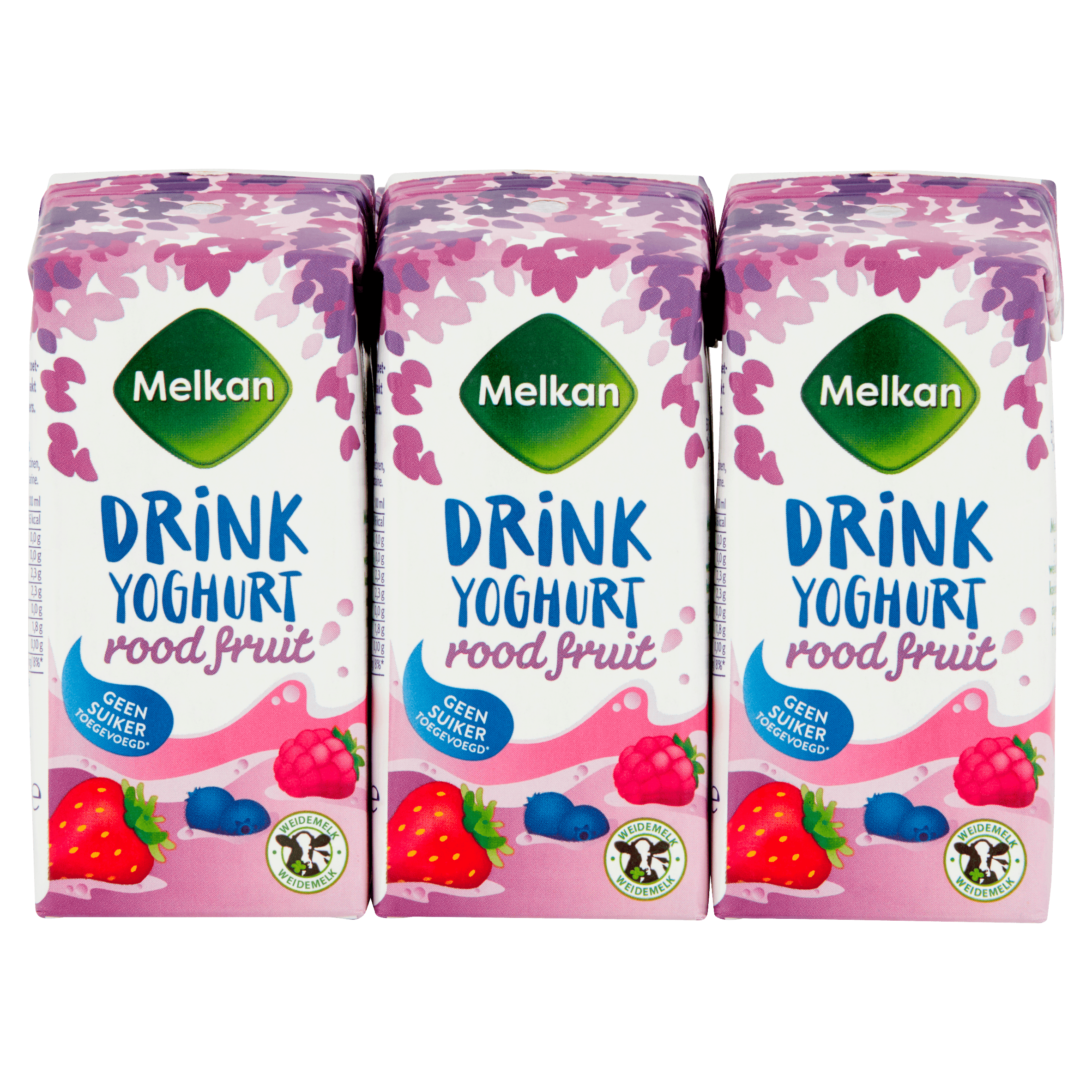 Melkan Drinkyoghurt rode vruchten mini 6-pack