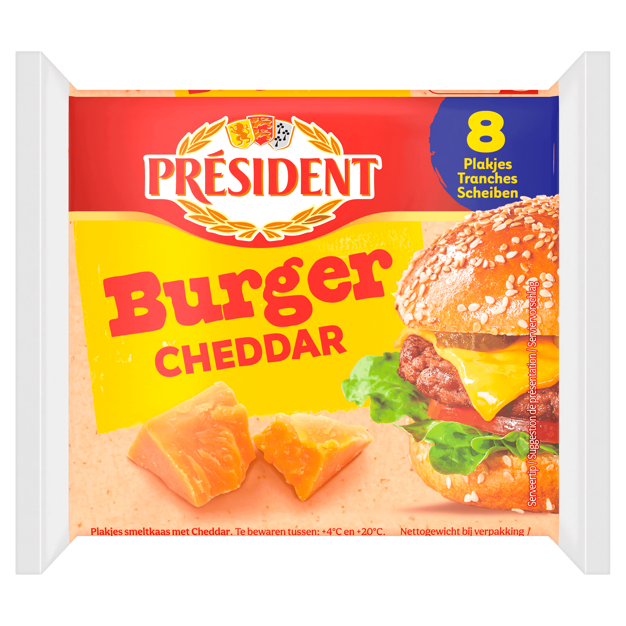 Président Burger slices cheddar