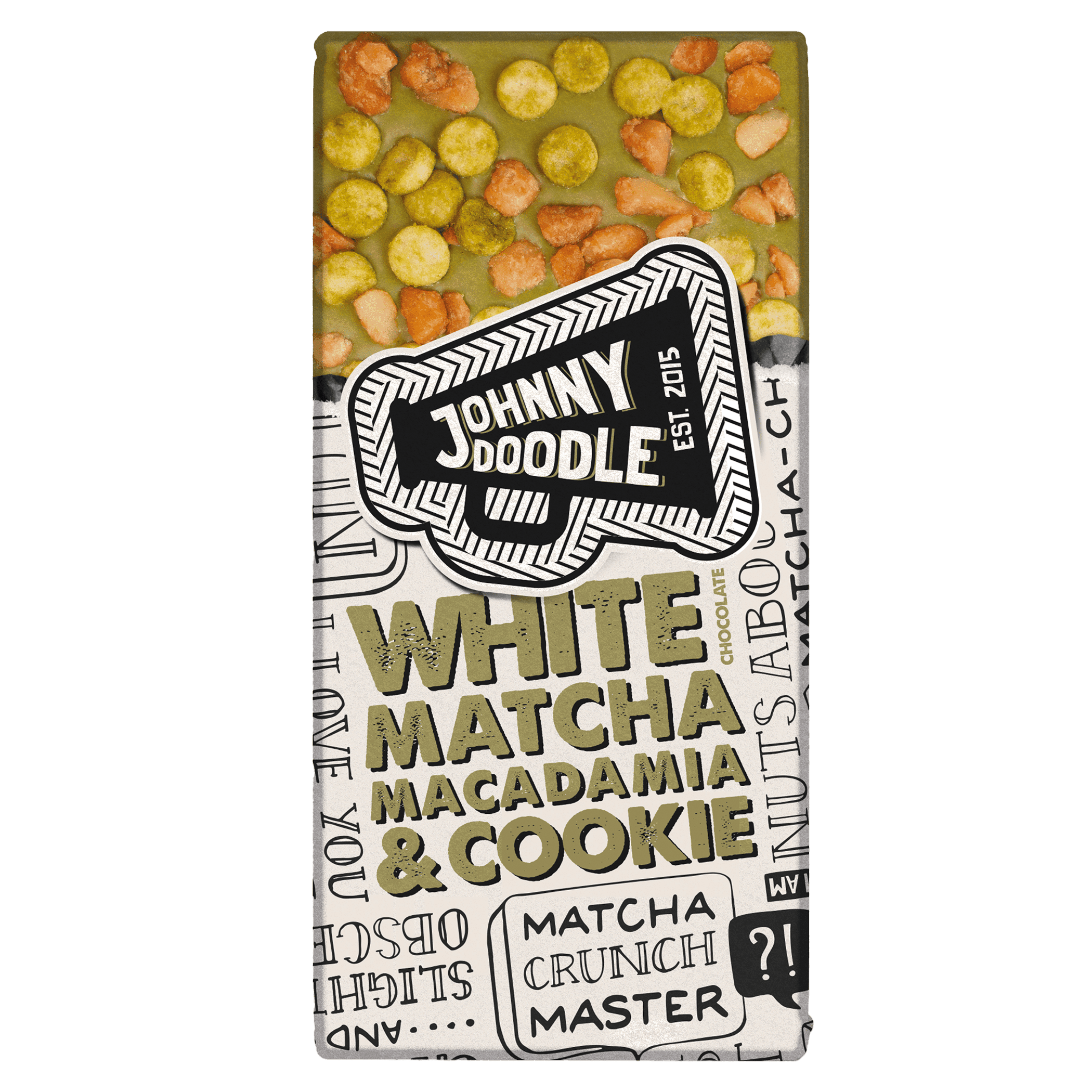 Johnny Doodle White matcha macadamia cookie