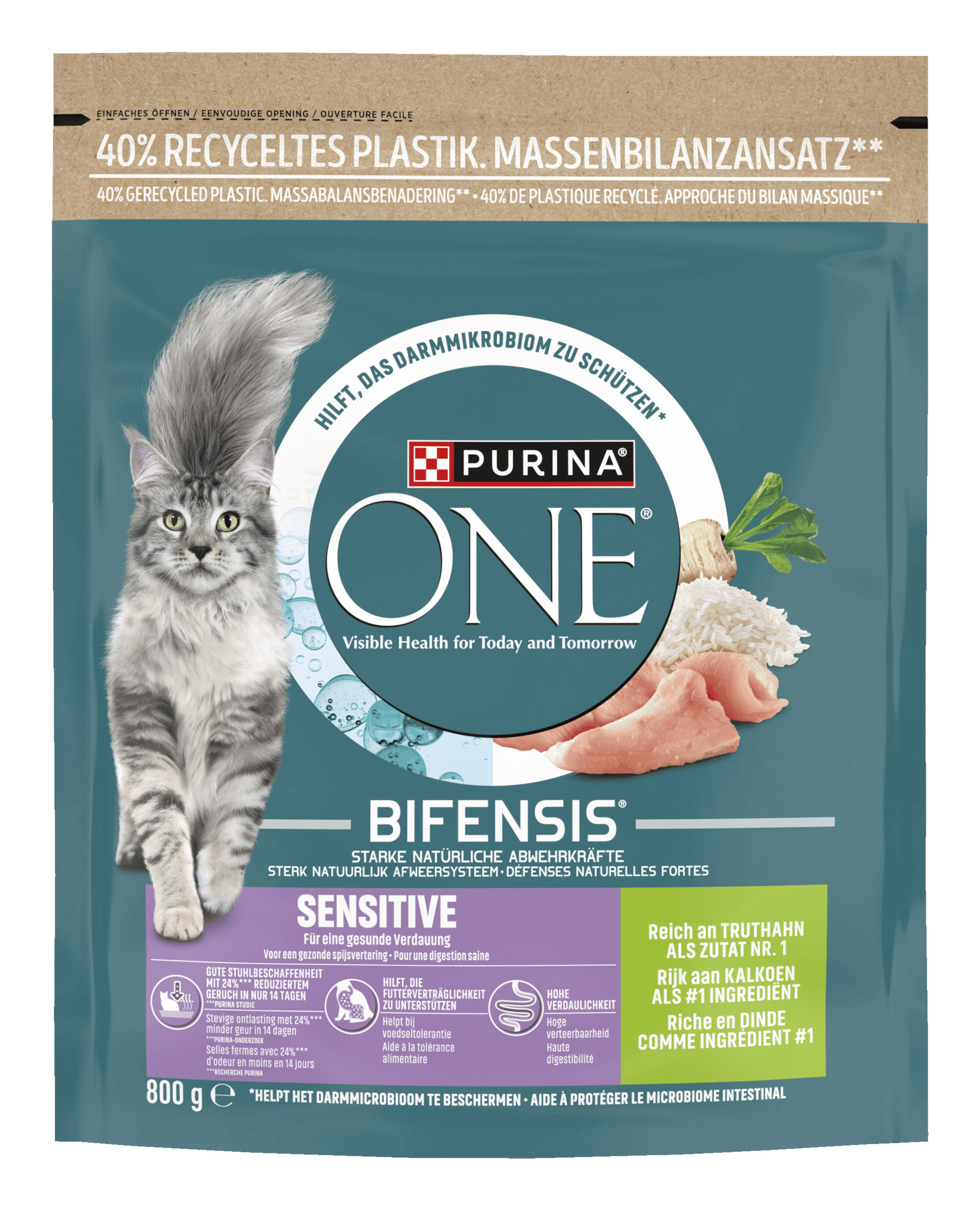 Purina One Sensitive kattenvoer rijk aan kalkoen