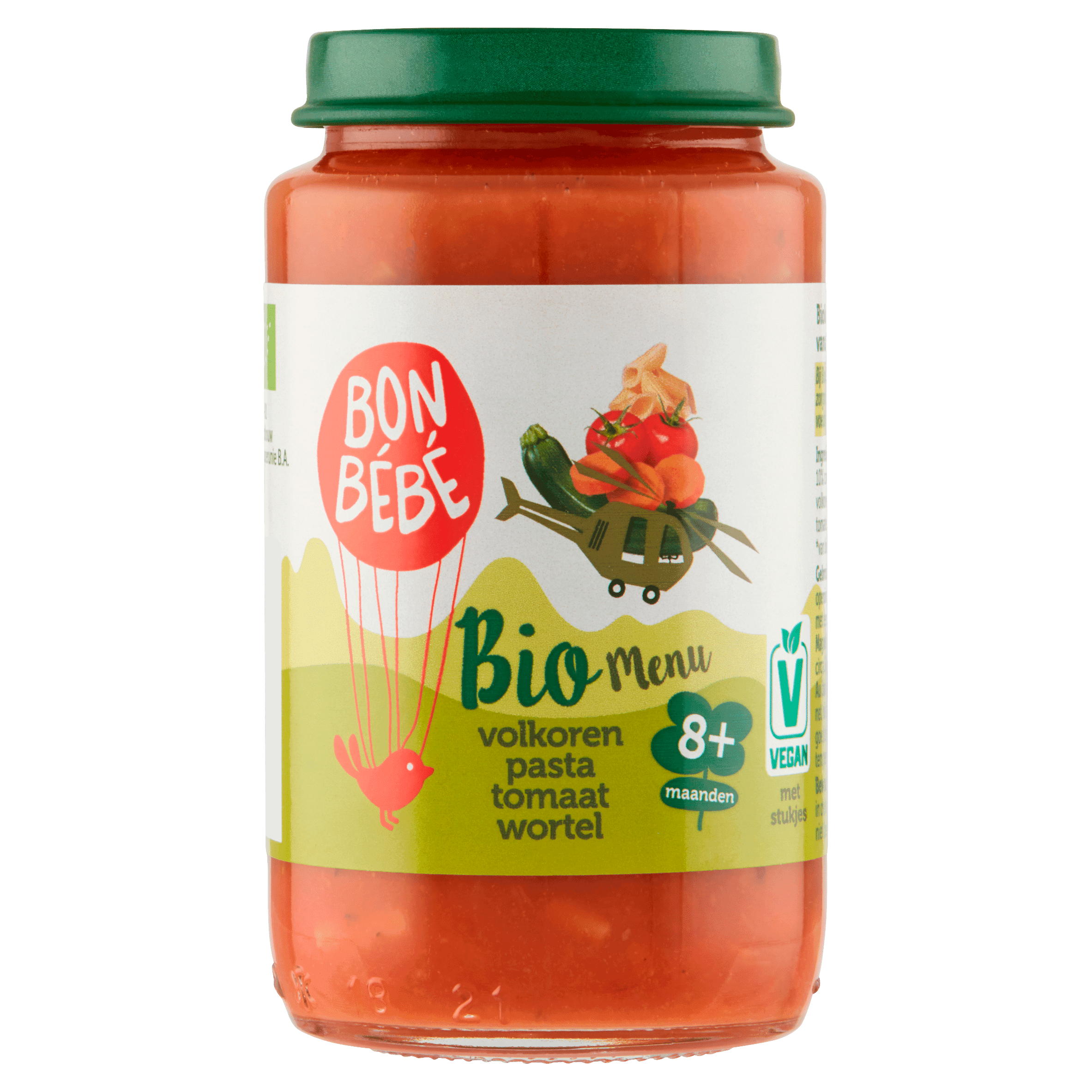 Bonbebe Bio M0811 volkoren pasta tomaat wortel