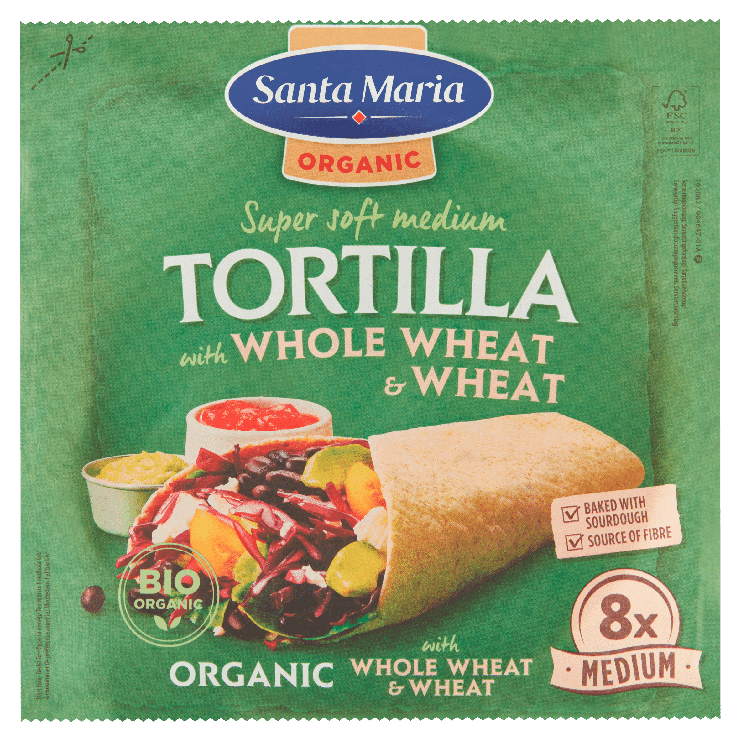 Santa maria Soft Tortilla Organic Wheat Medium