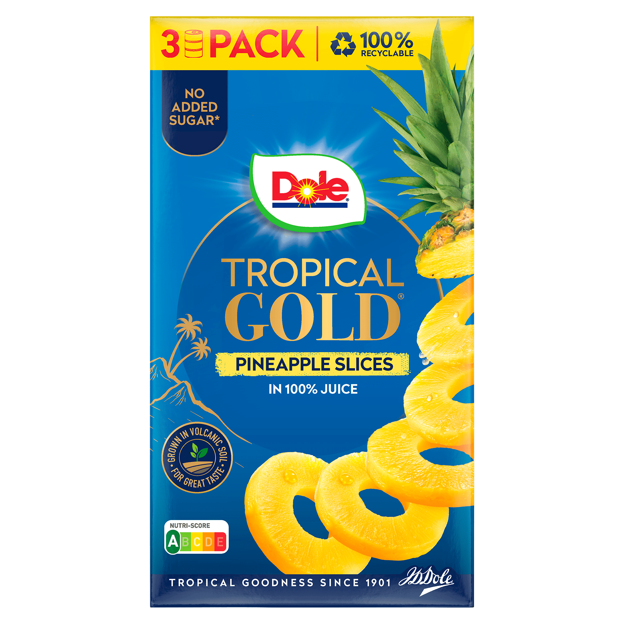 Dole Ananasschijven op sap 227 gr 3 stuks