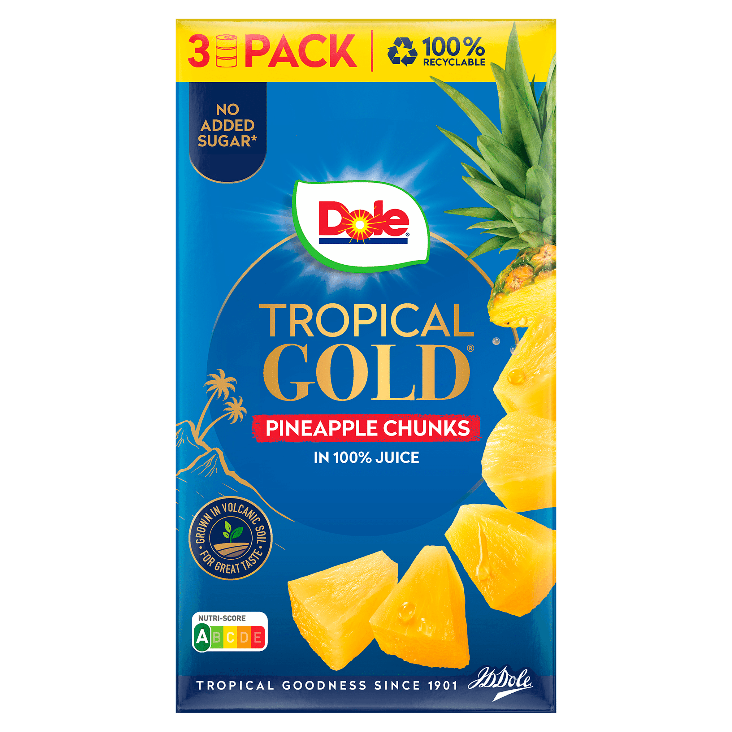 Dole Ananasstukjes op sap 227 gr 3 stuks