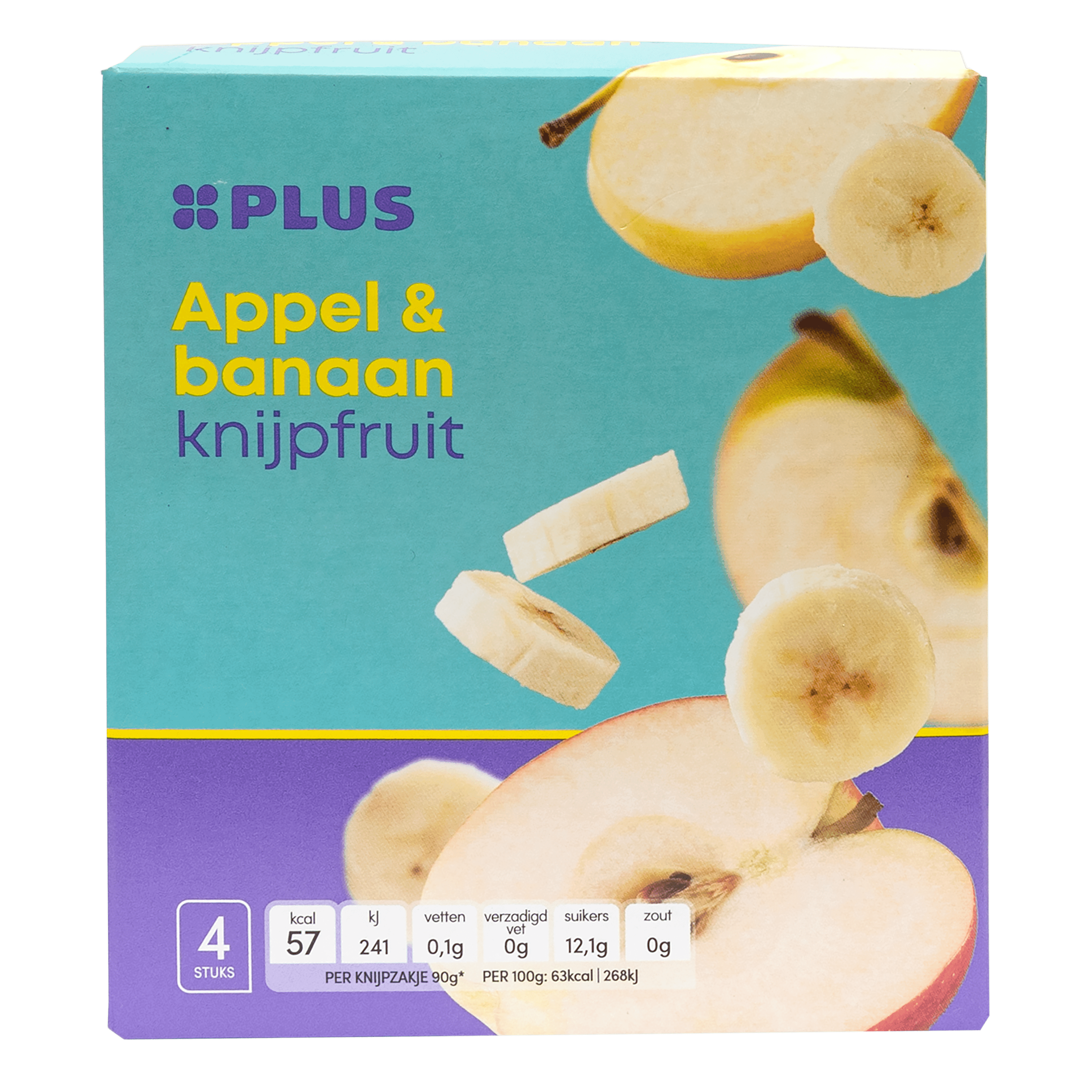PLUS Knijpfruit appel & banaan 4x90gr