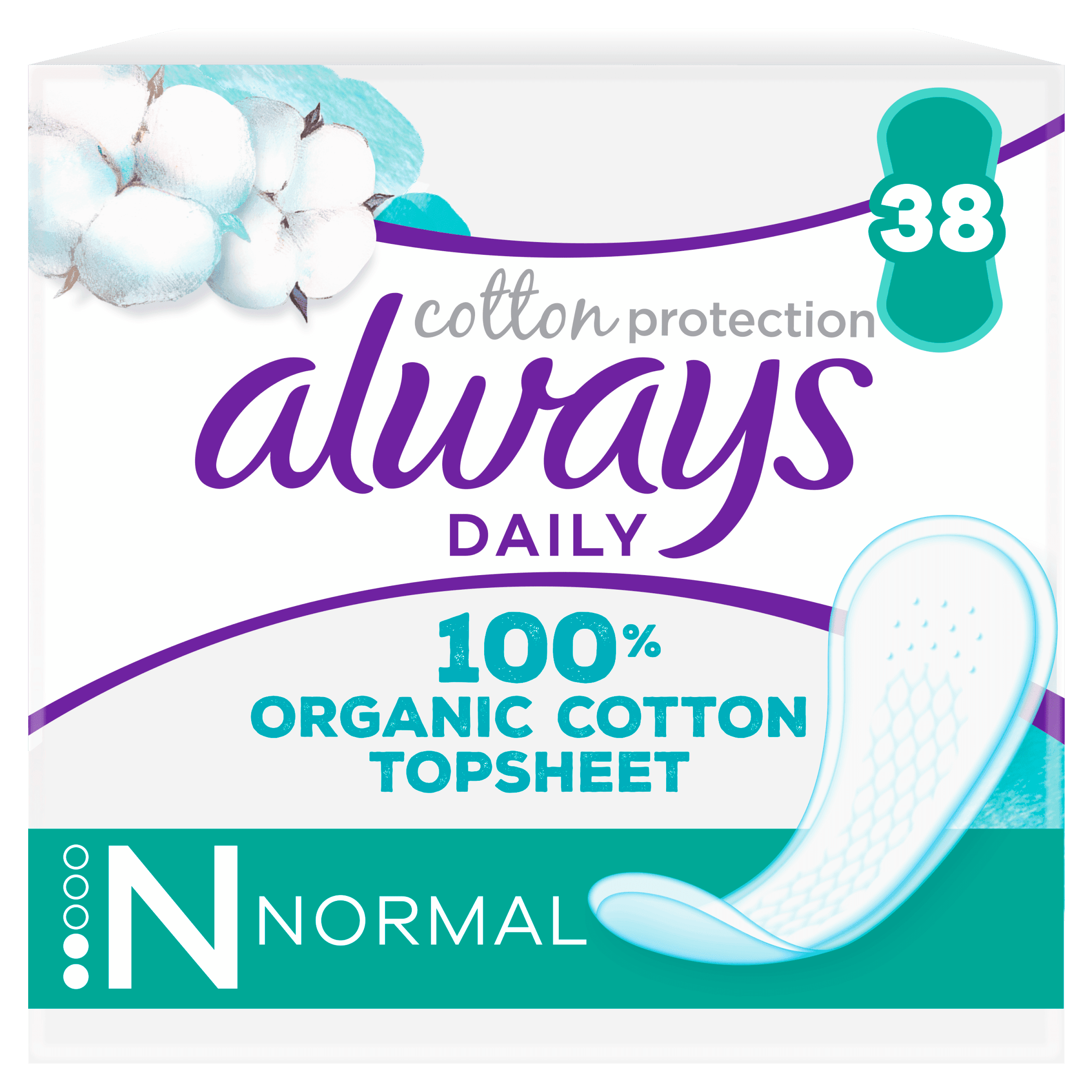 Always Dailies cotton protection normal