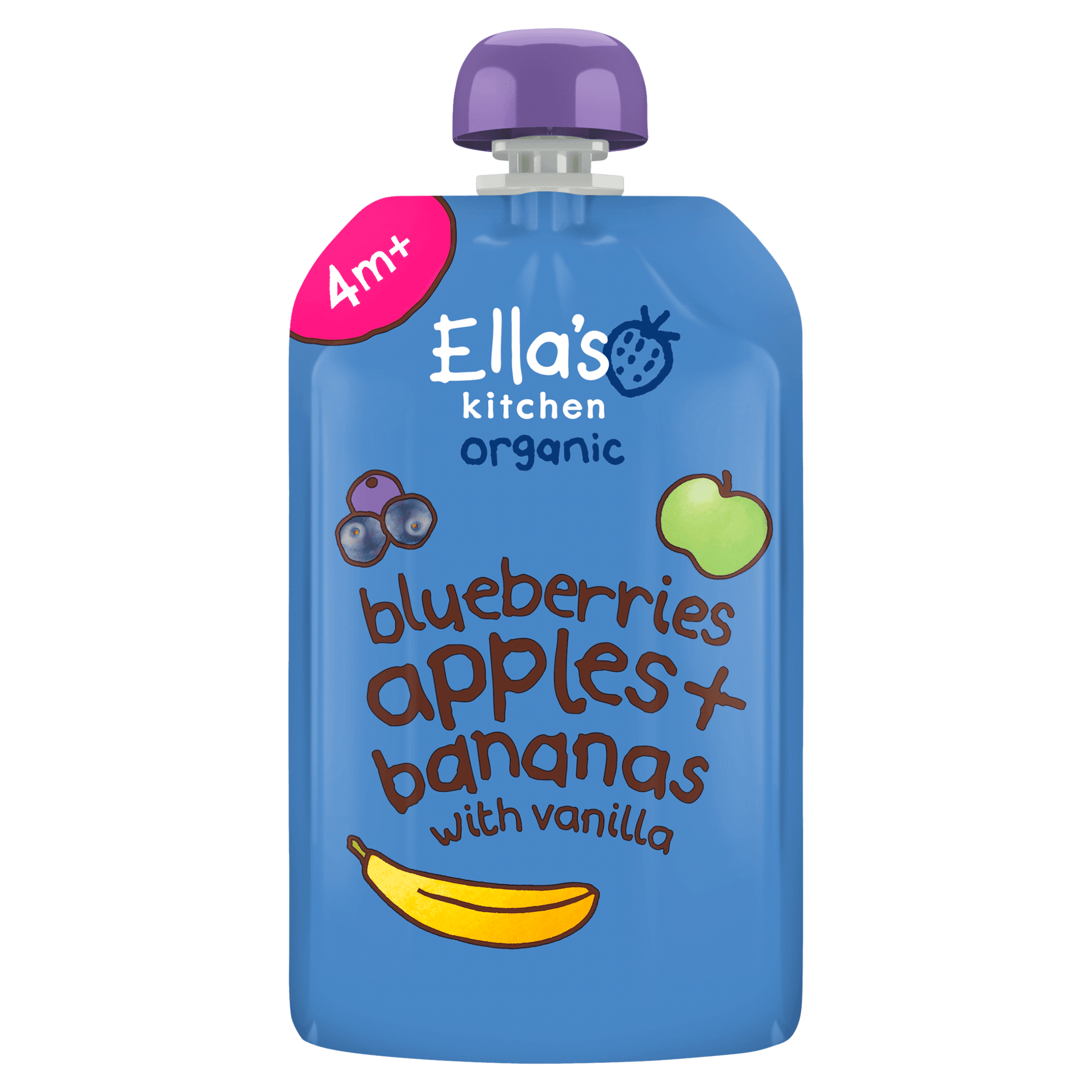 Ella's Kitchen 4+ Blueberries, Apples, Banana vanilla