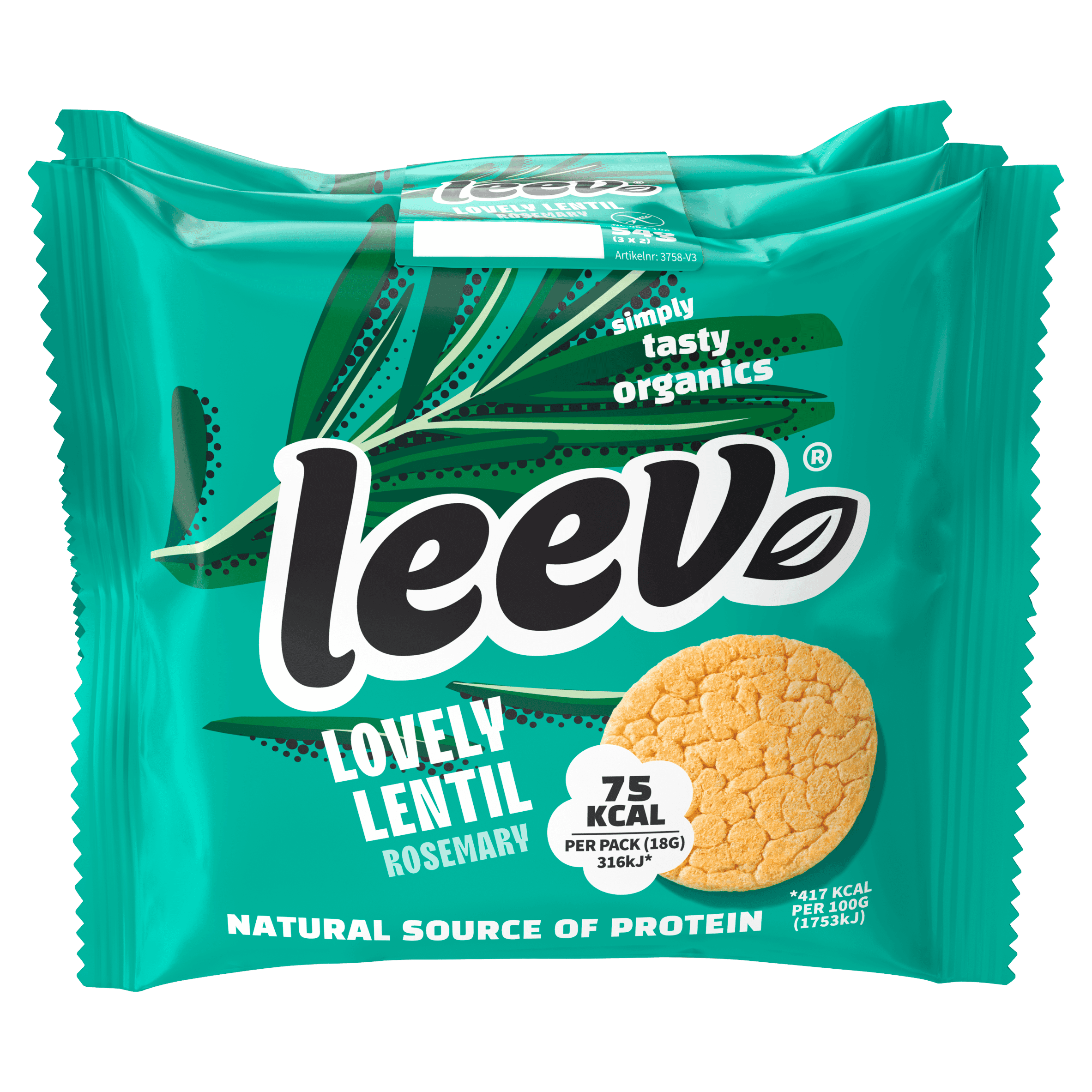 Leev Bio Linzenwafels rozemarijn 2-pack
