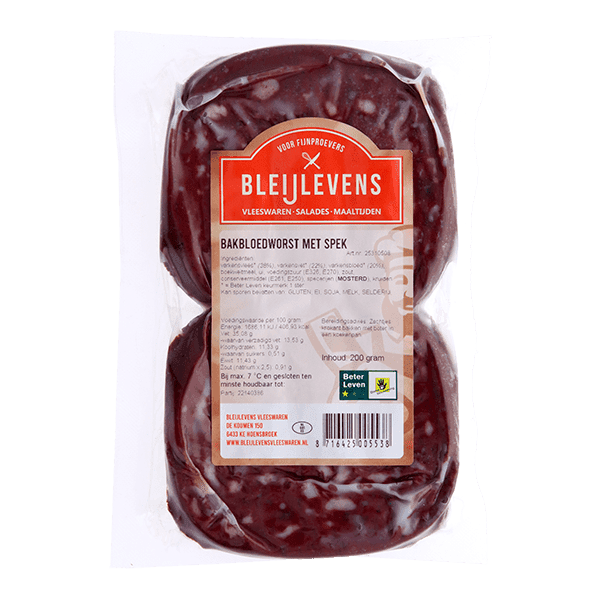 Bleijlevens Bakbloedworst met spek