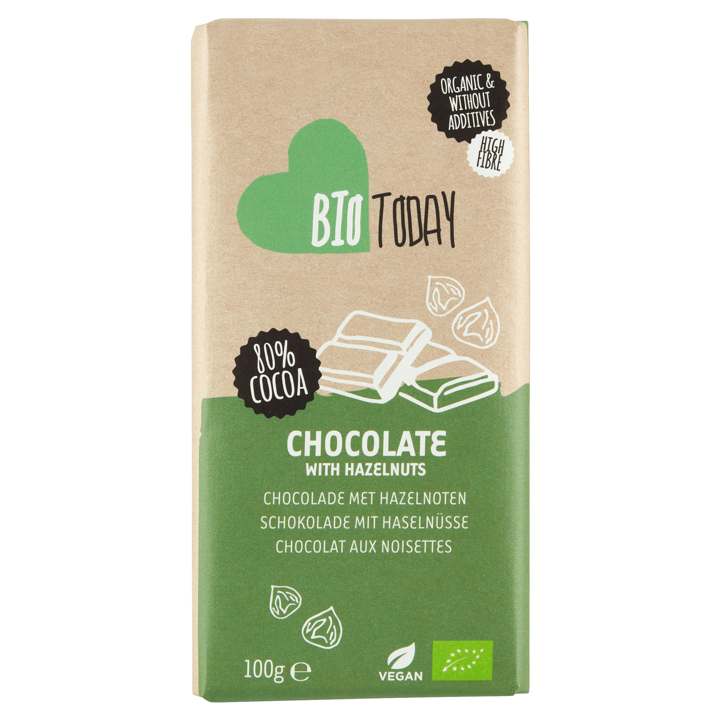 BioToday Chocoladetablet hazelnoot bio